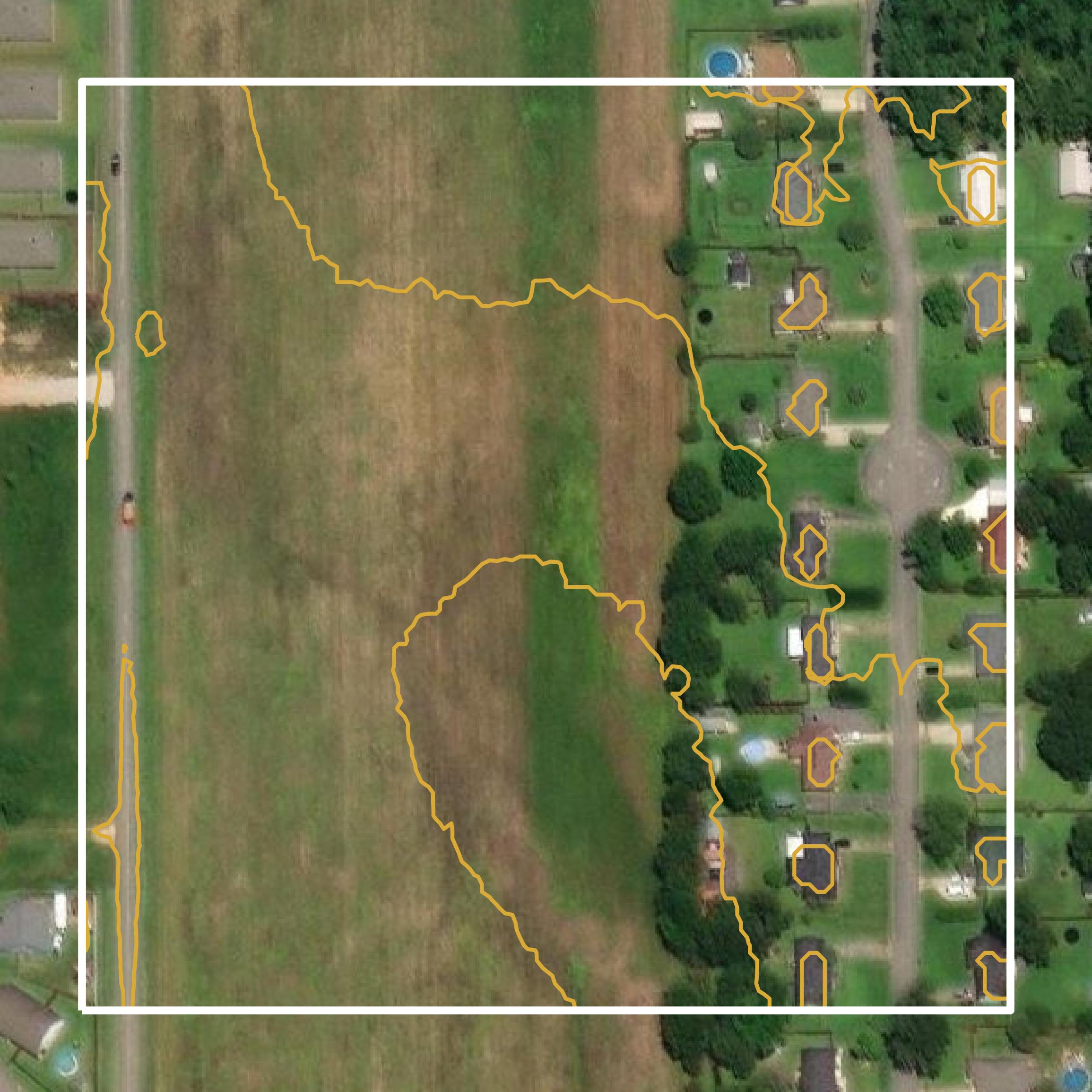 This image shows a contour map in Baldwin County created using GIS data in Equator.