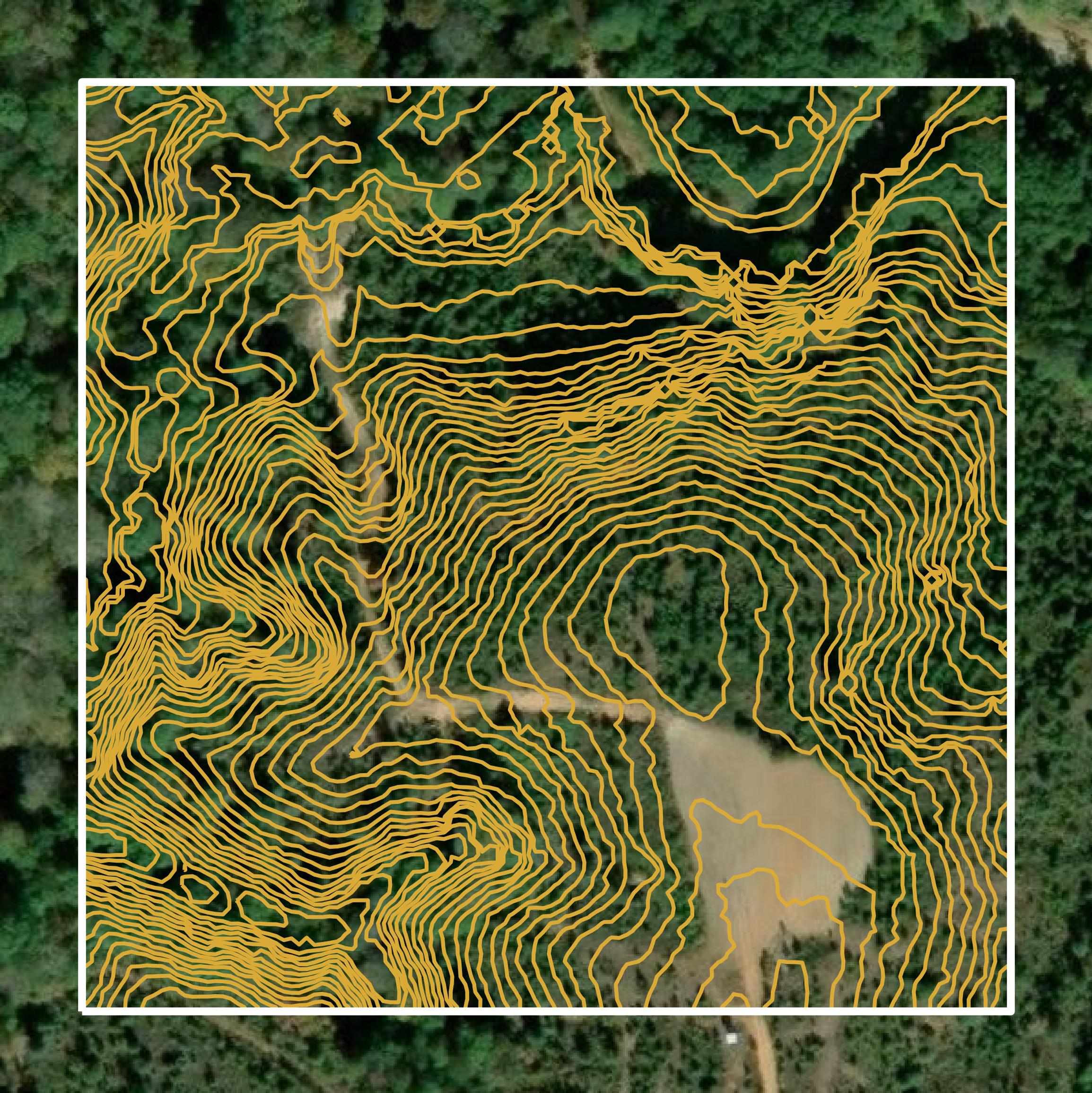 This image shows a contour map in Barbour County created using GIS data in Equator.