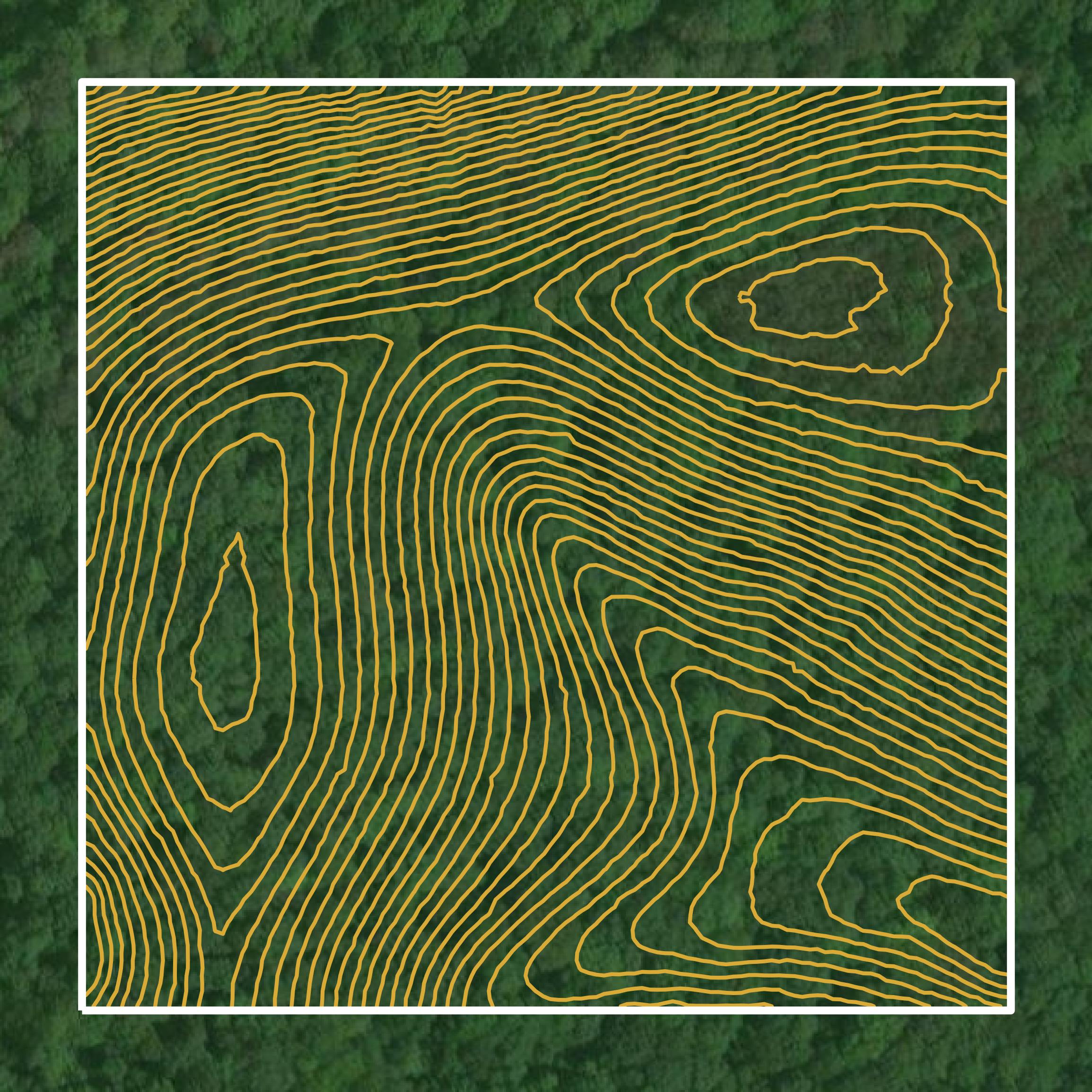 This image shows a contour map in Blount County created using GIS data in Equator.