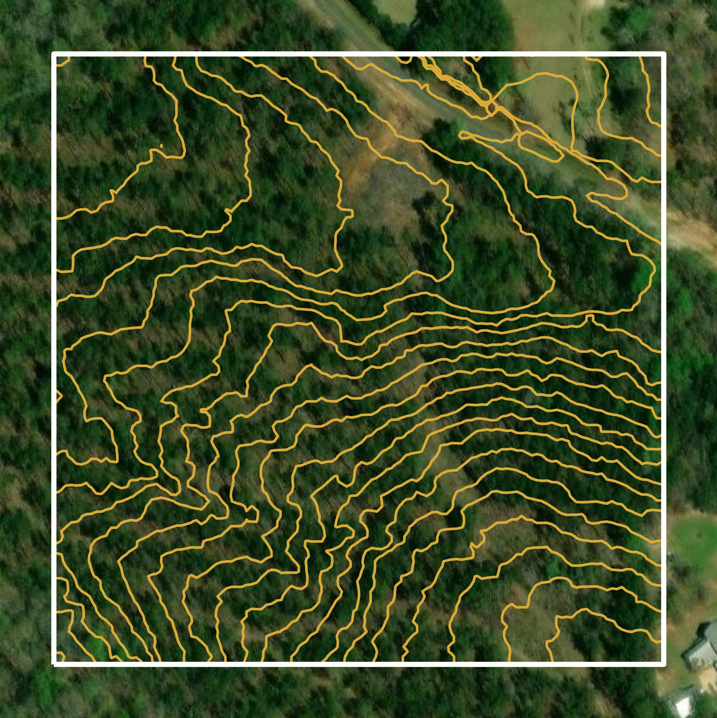 This image shows a contour map in Butler County created using GIS data in Equator.