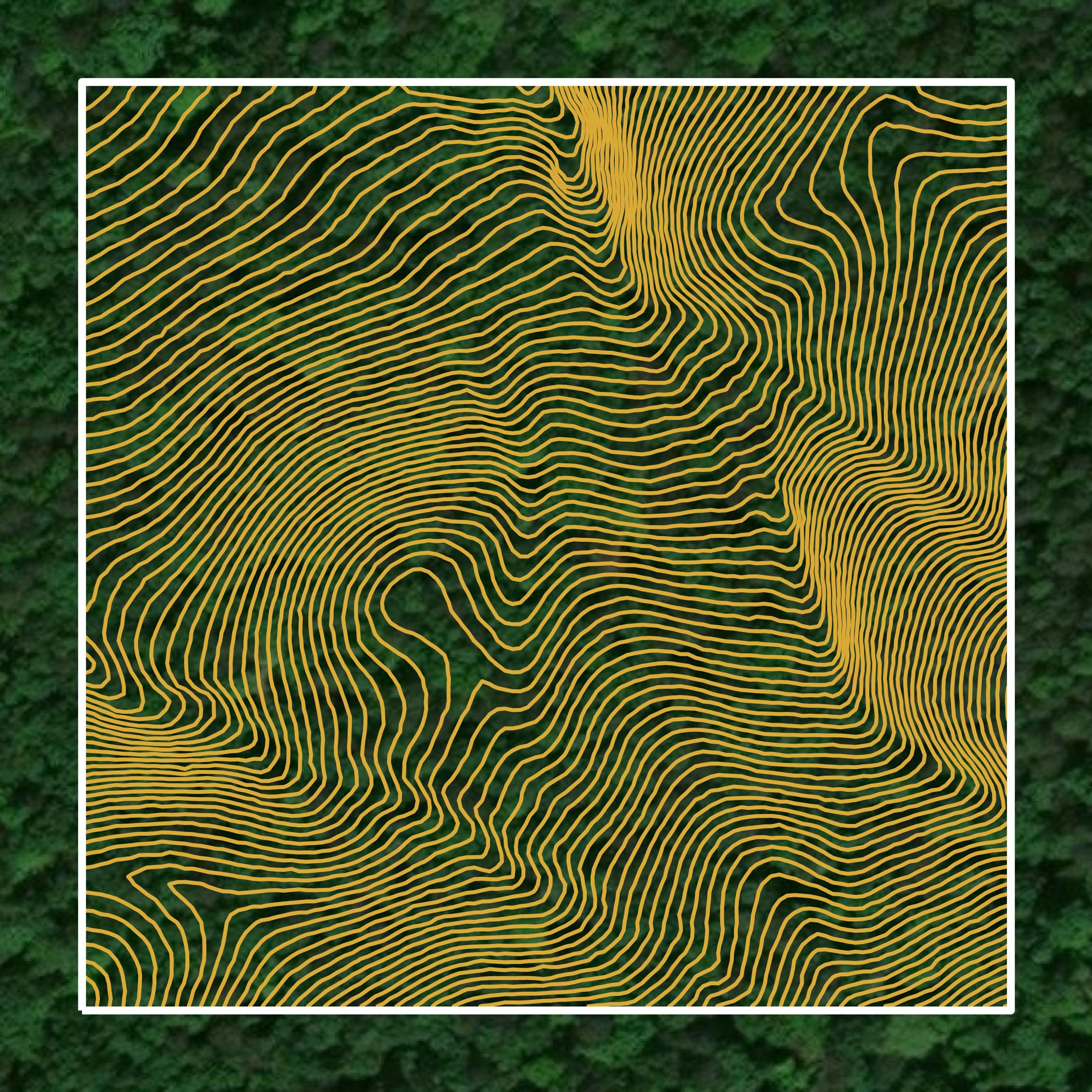 This image shows a contour map in Calhoun County created using GIS data in Equator.