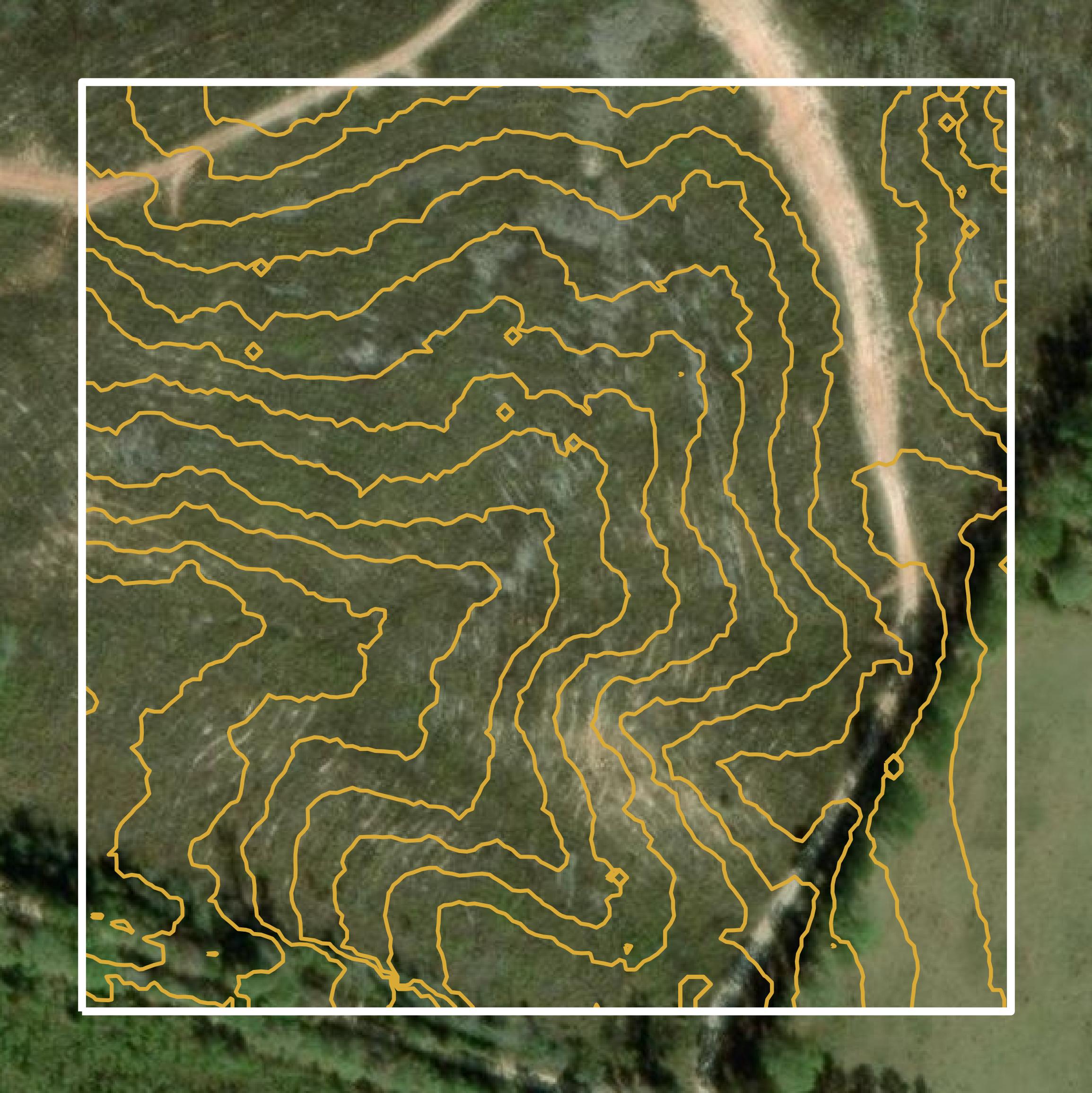 This image shows a contour map in Chambers County created using GIS data in Equator.