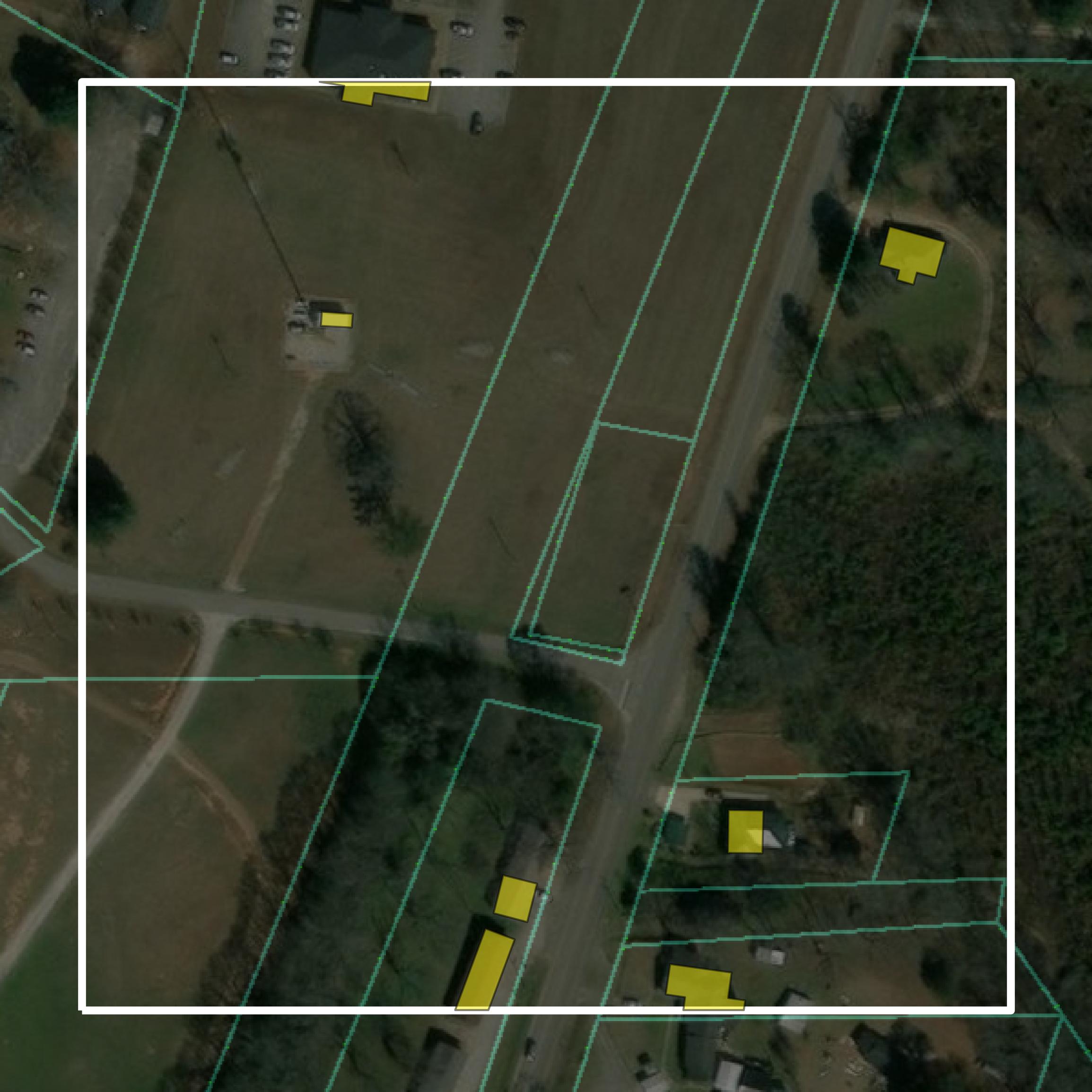 This image shows parcel and building data in Chambers County created using GIS data in Equator.