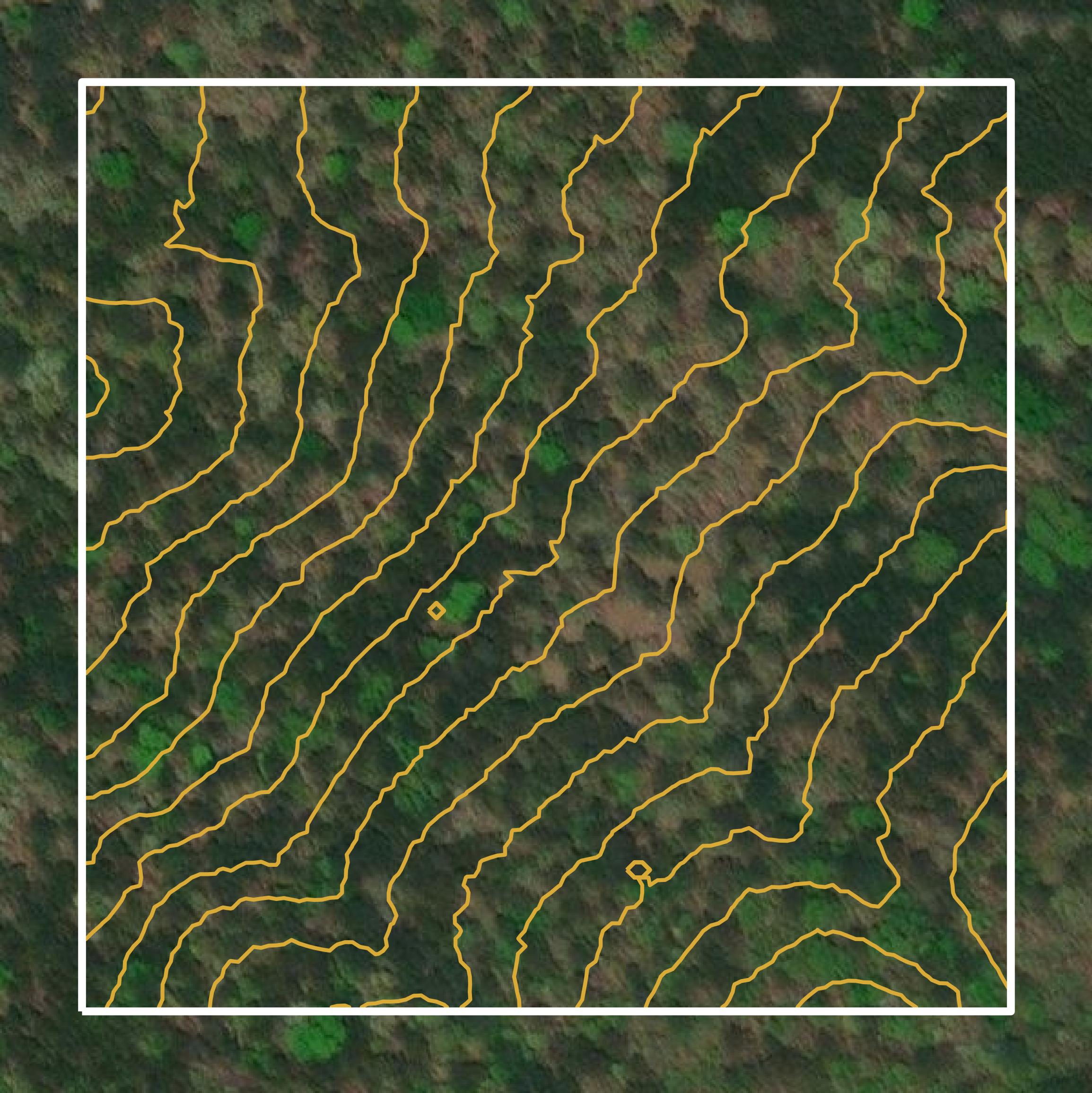 This image shows a contour map in Cherokee County created using GIS data in Equator.
