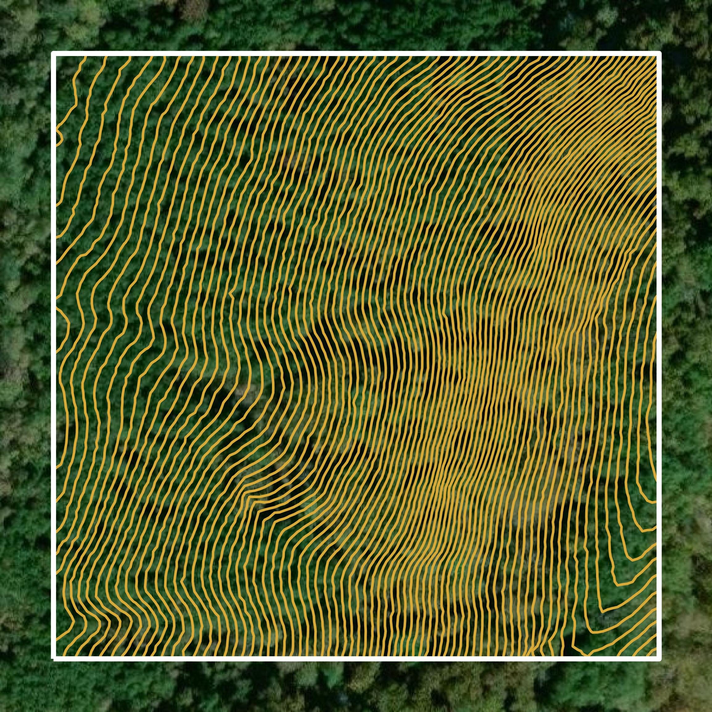This image shows a contour map in Cherokee County created using GIS data in Equator.