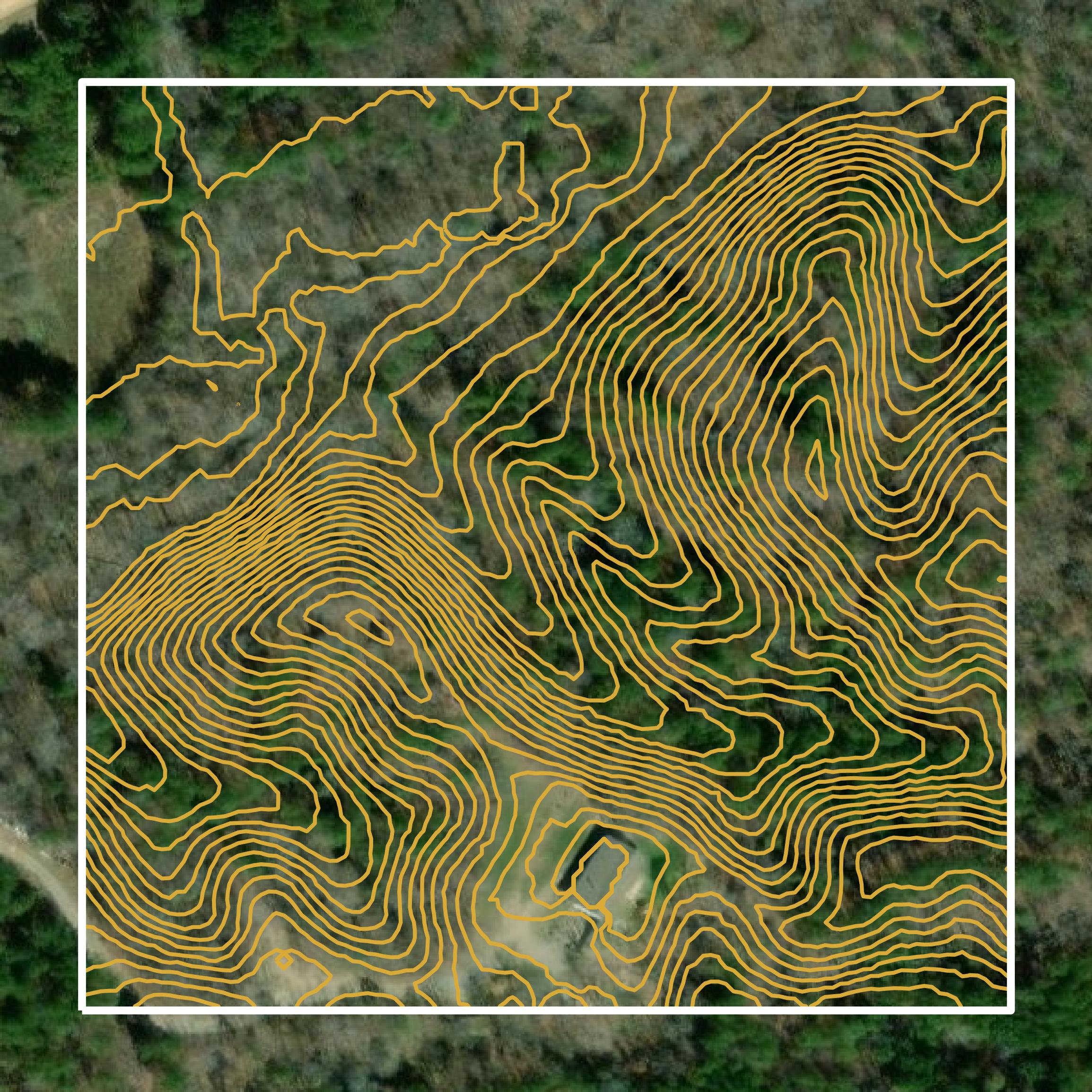 This image shows a contour map in Chilton County created using GIS data in Equator.