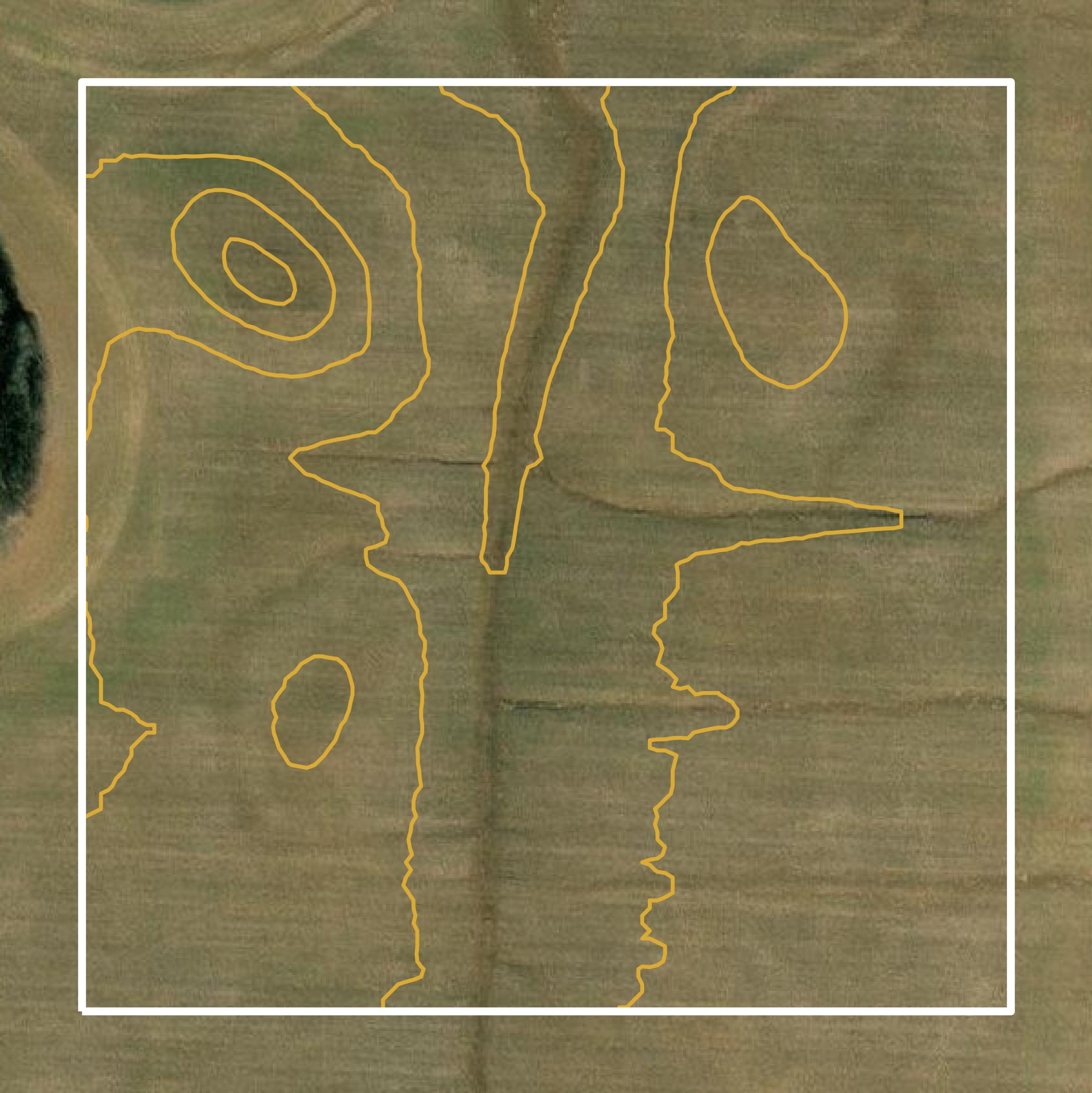 This image shows a contour map in Colbert County created using GIS data in Equator.