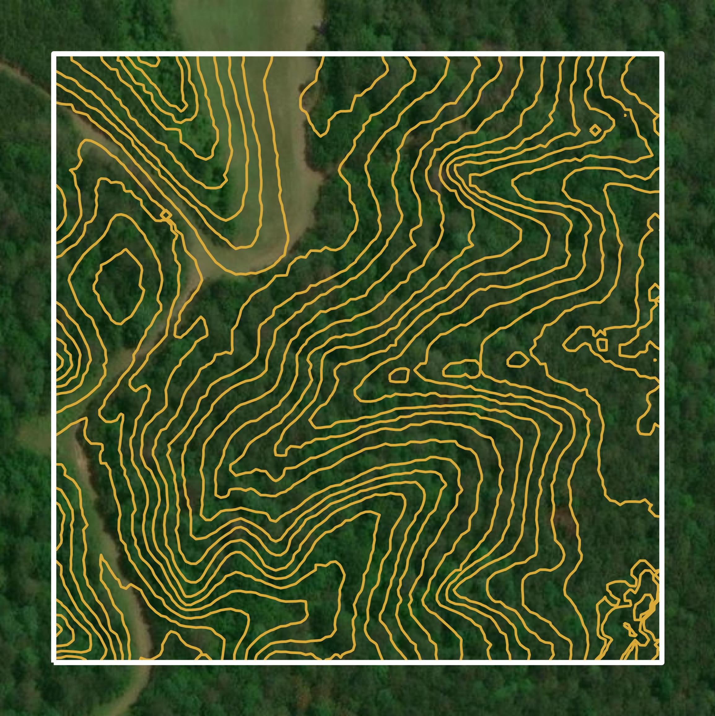 This image shows a contour map in Crenshaw County created using GIS data in Equator.