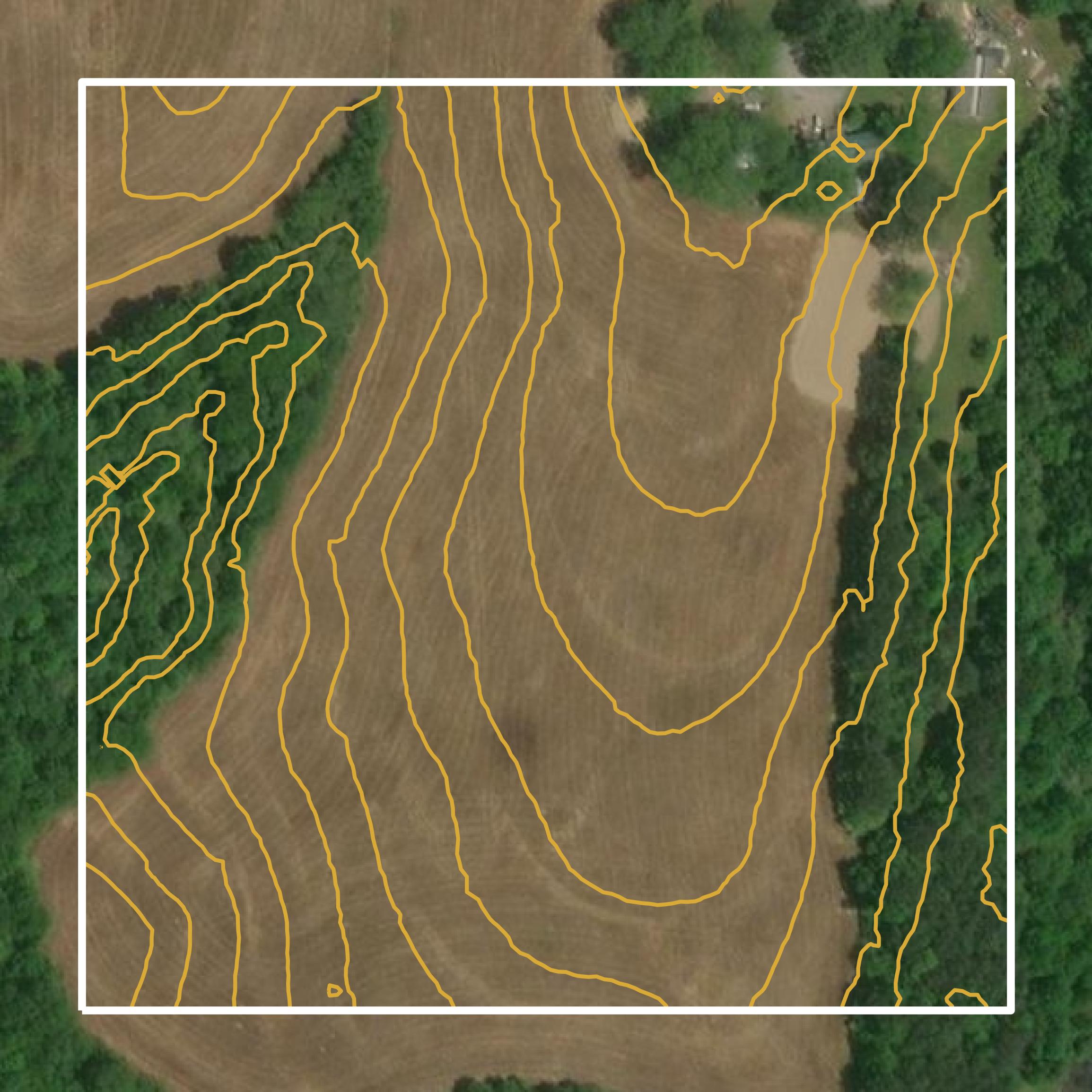 This image shows a contour map in Cullman County created using GIS data in Equator.