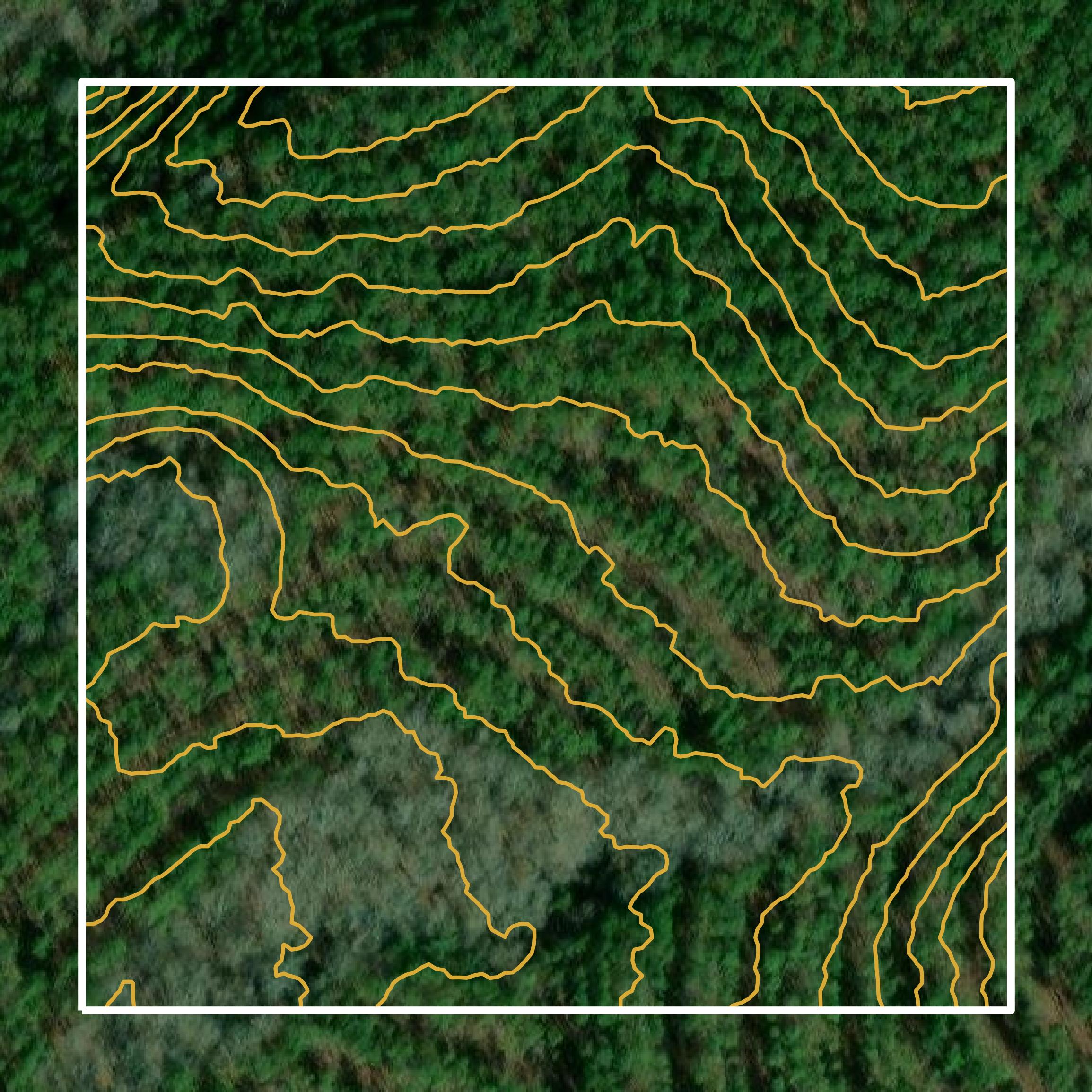 This image shows a contour map in Dallas County created using GIS data in Equator.