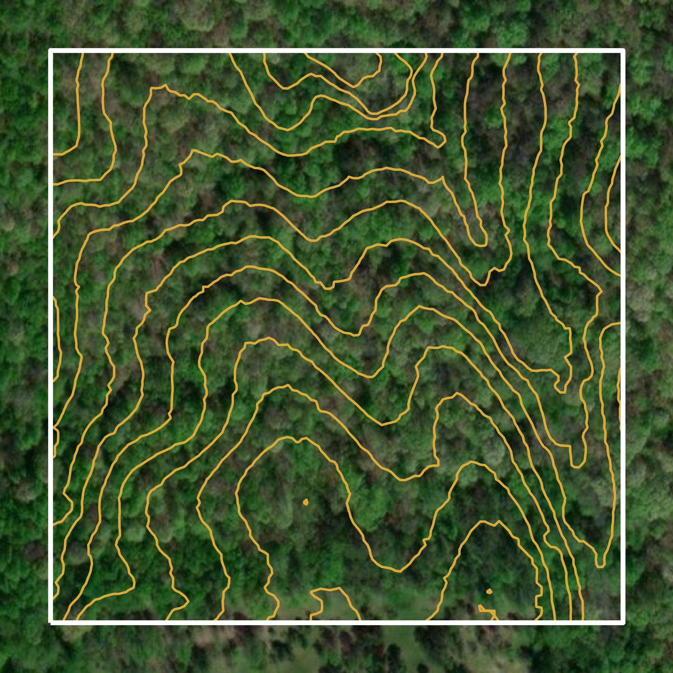 This image shows a contour map in DeKalb County created using GIS data in Equator.