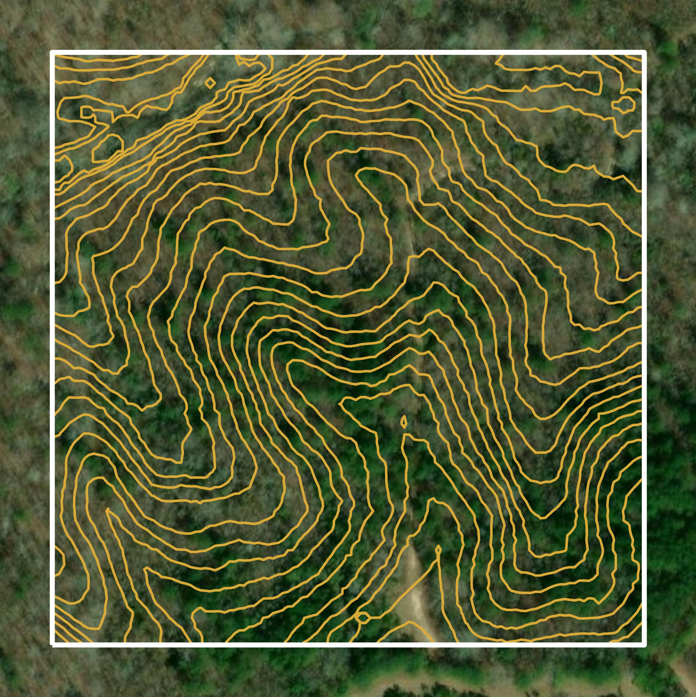 This image shows a contour map in Elmore County created using GIS data in Equator.