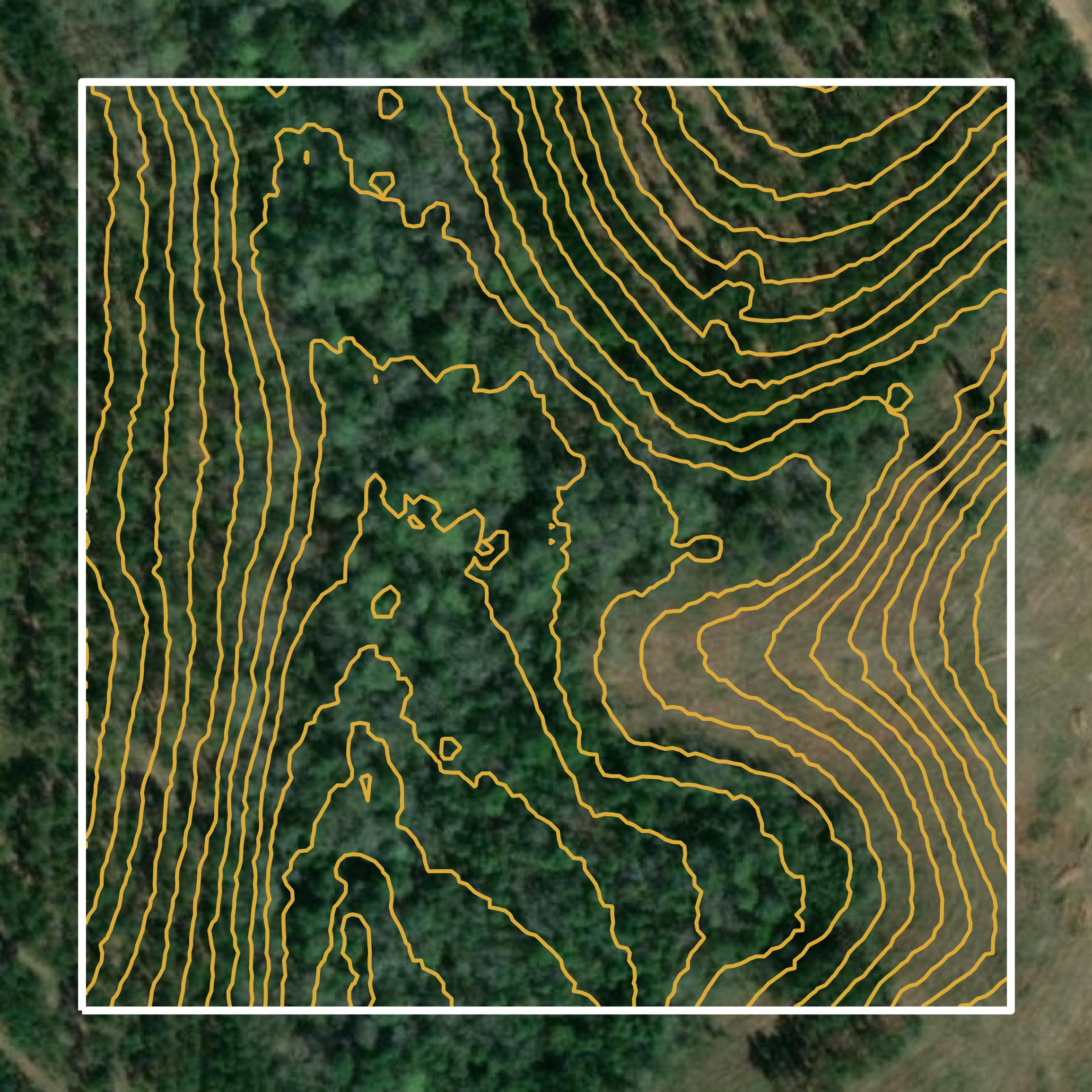 This image shows a contour map in Escambia County created using GIS data in Equator.