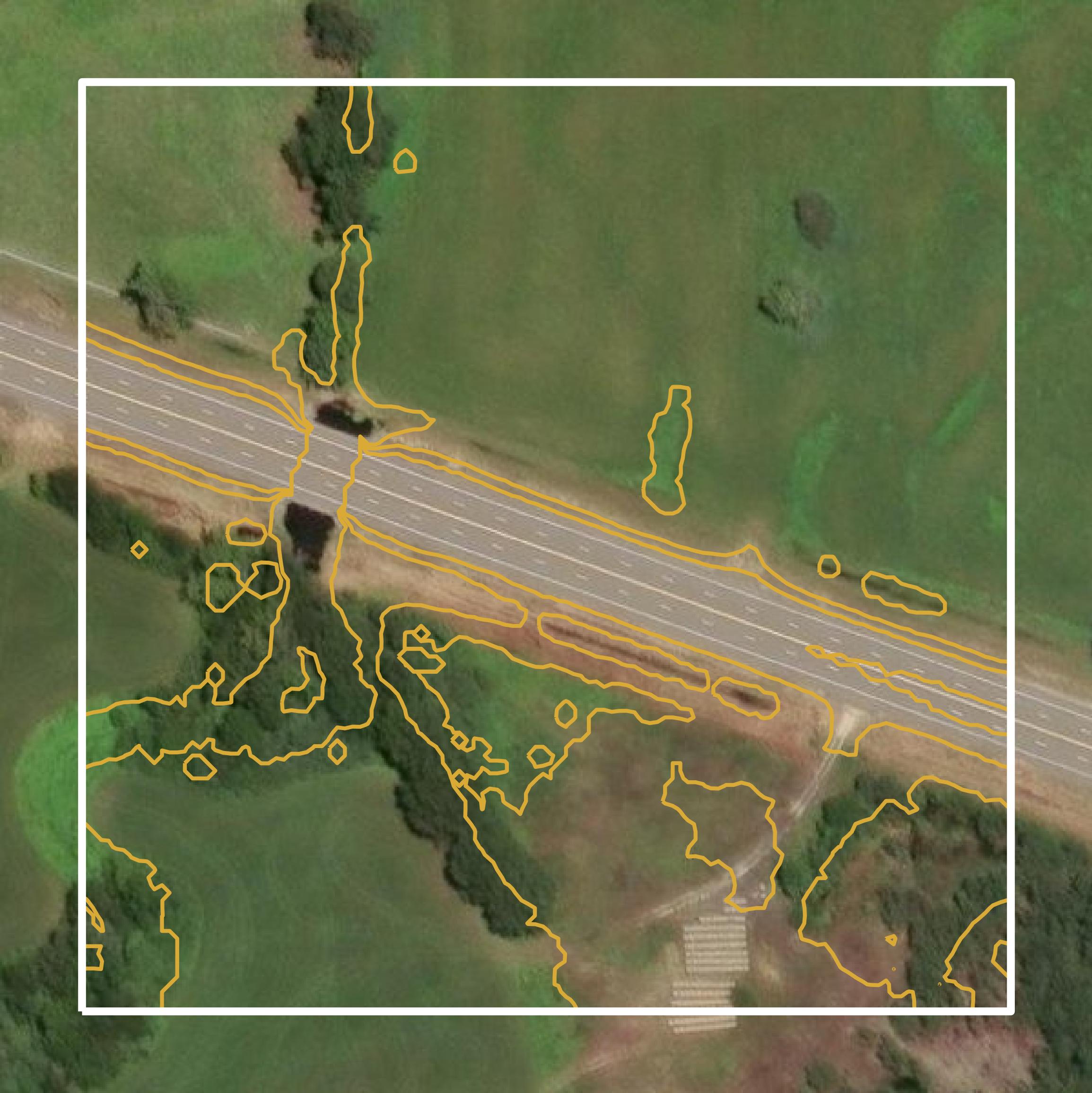 This image shows a contour map in Fayette County created using GIS data in Equator.