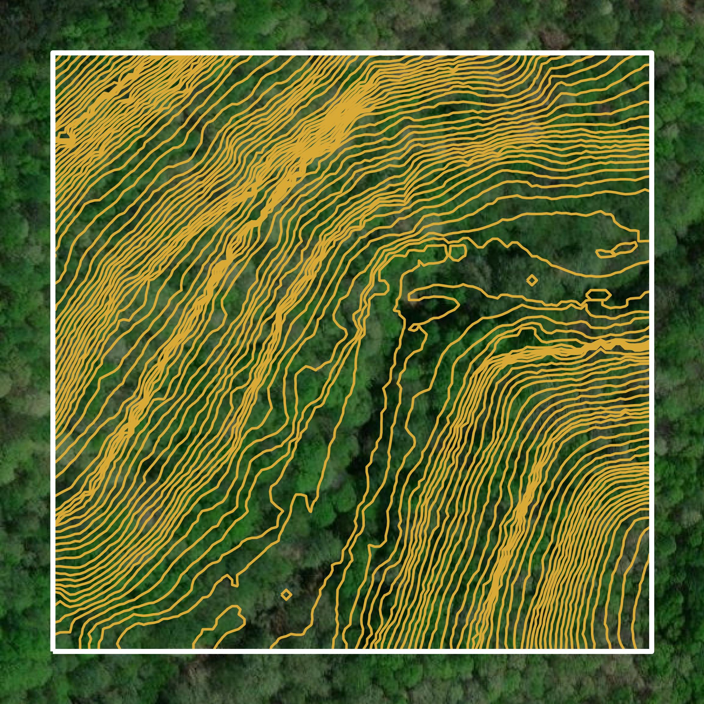 This image shows a contour map in Franklin County created using GIS data in Equator.