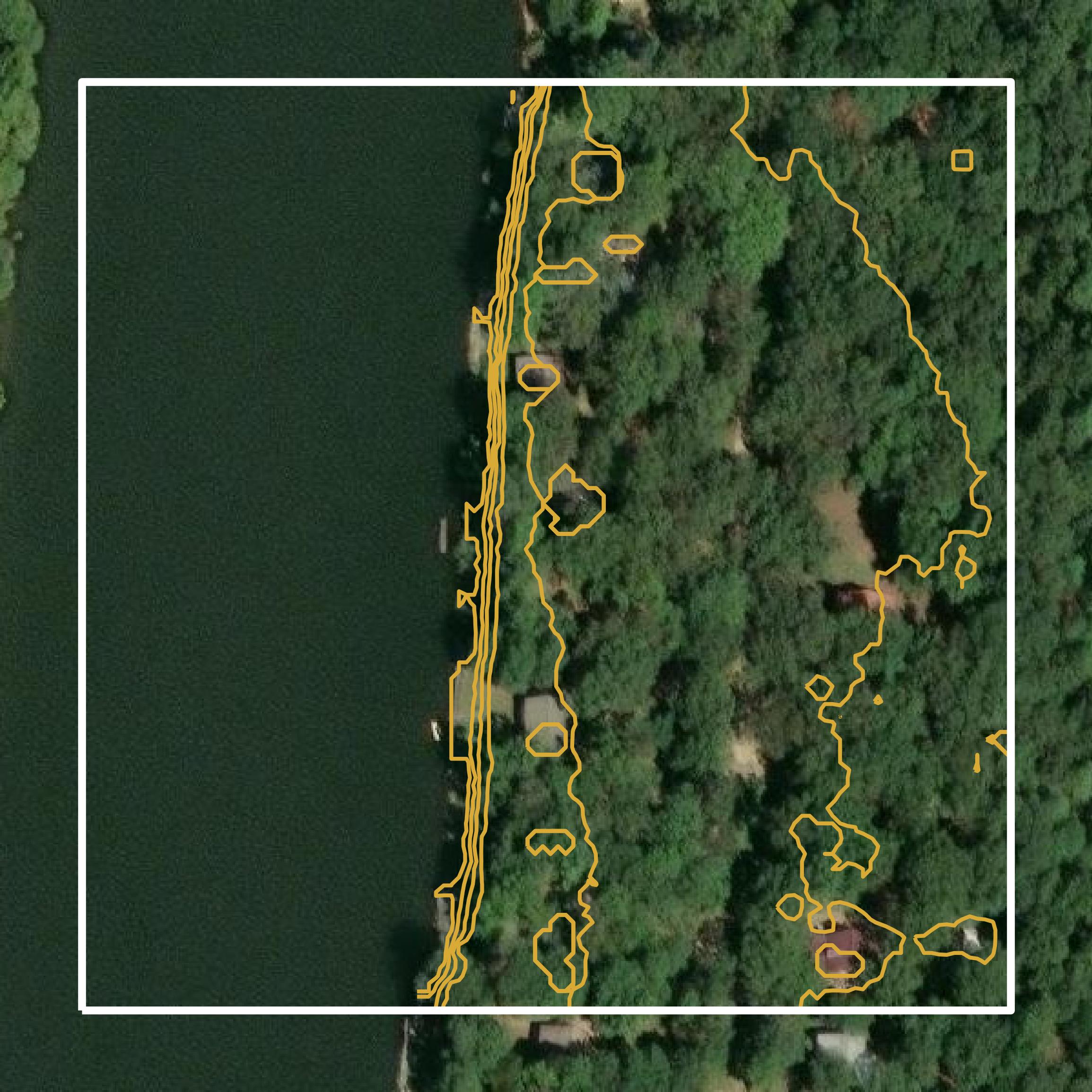 This image shows a contour map in Greene County created using GIS data in Equator.