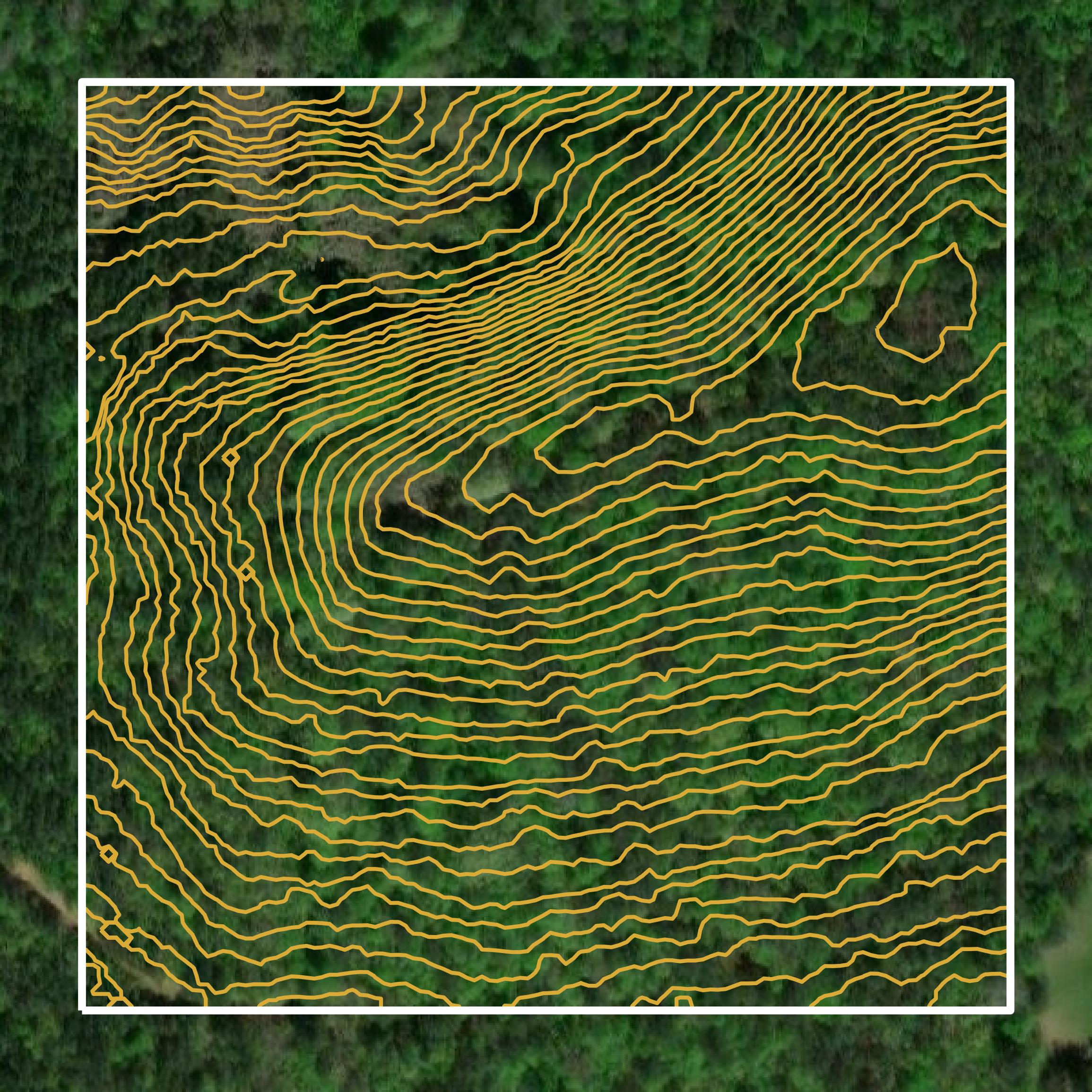 This image shows a contour map in Hale County created using GIS data in Equator.