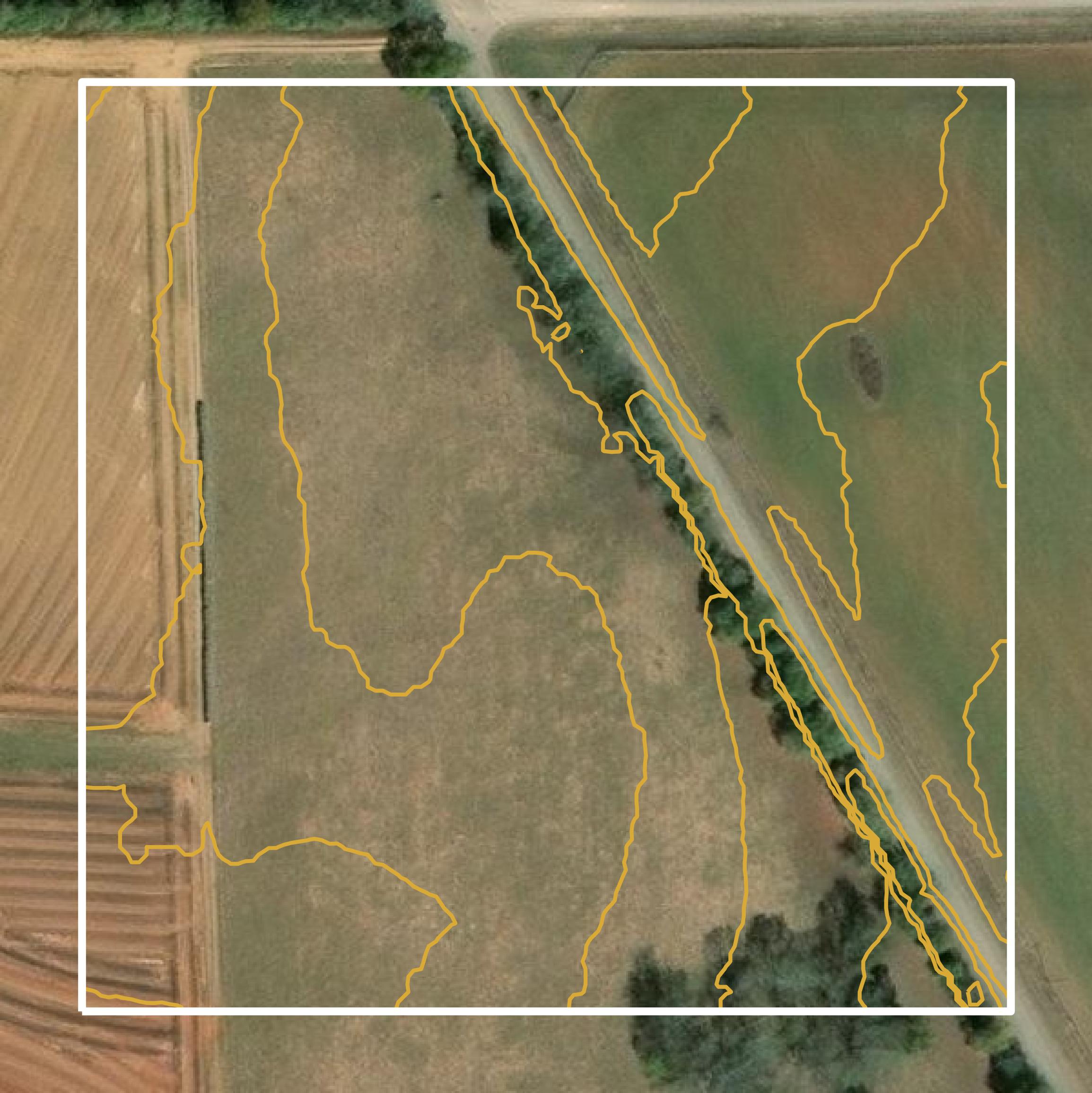 This image shows a contour map in Henry County created using GIS data in Equator.