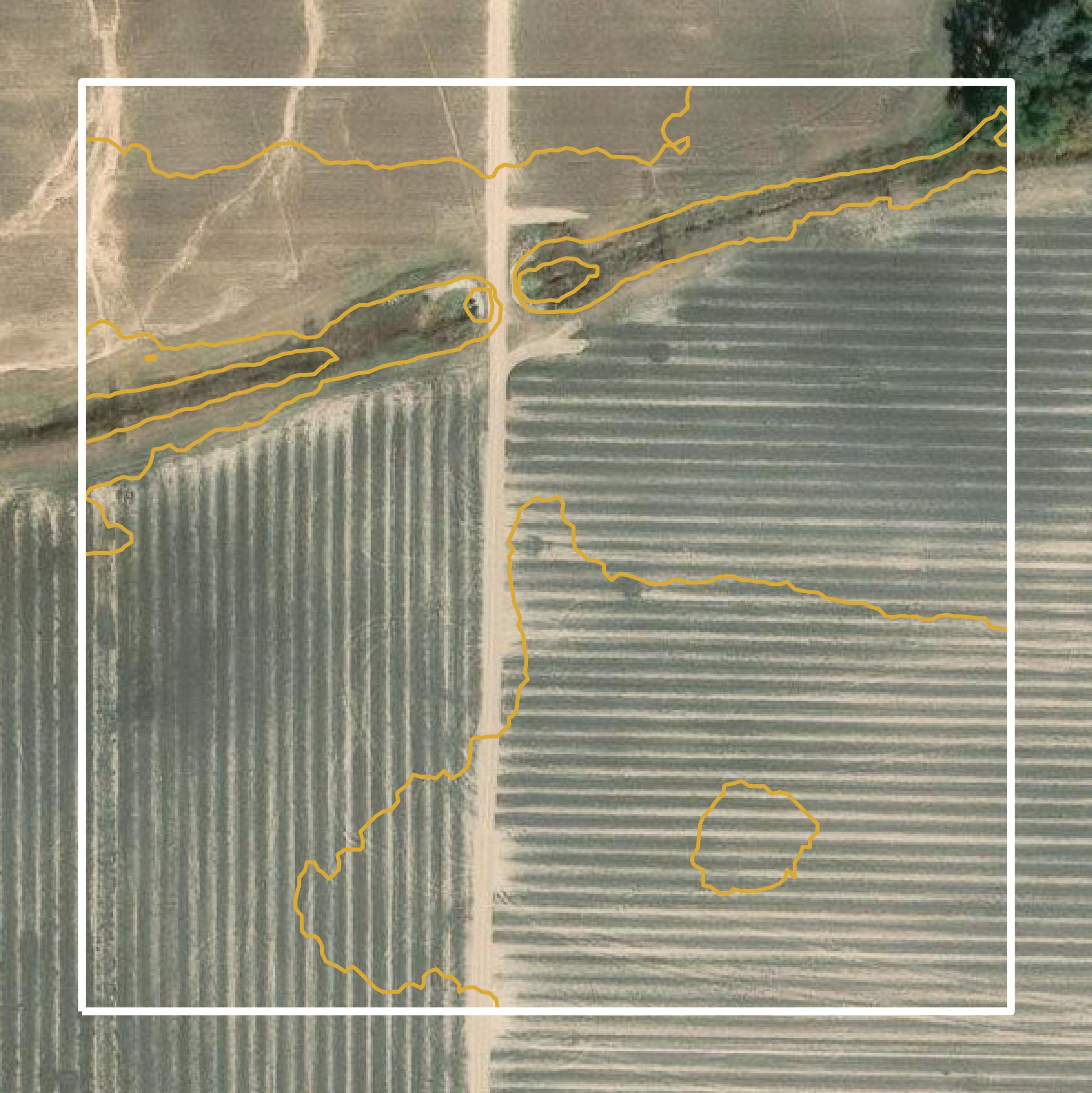 This image shows a contour map in Houston County created using GIS data in Equator.
