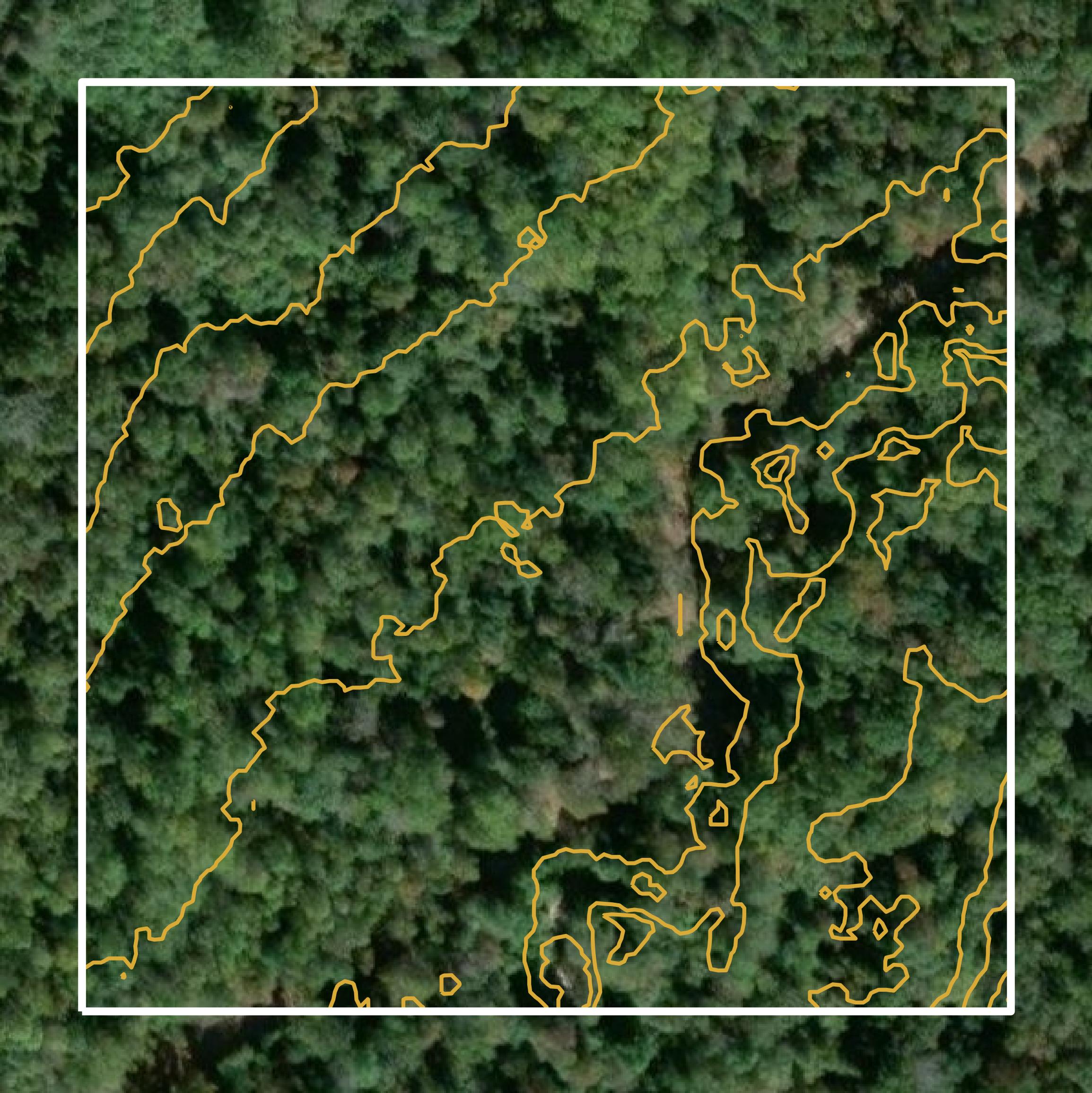 This image shows a contour map in Houston County created using GIS data in Equator.