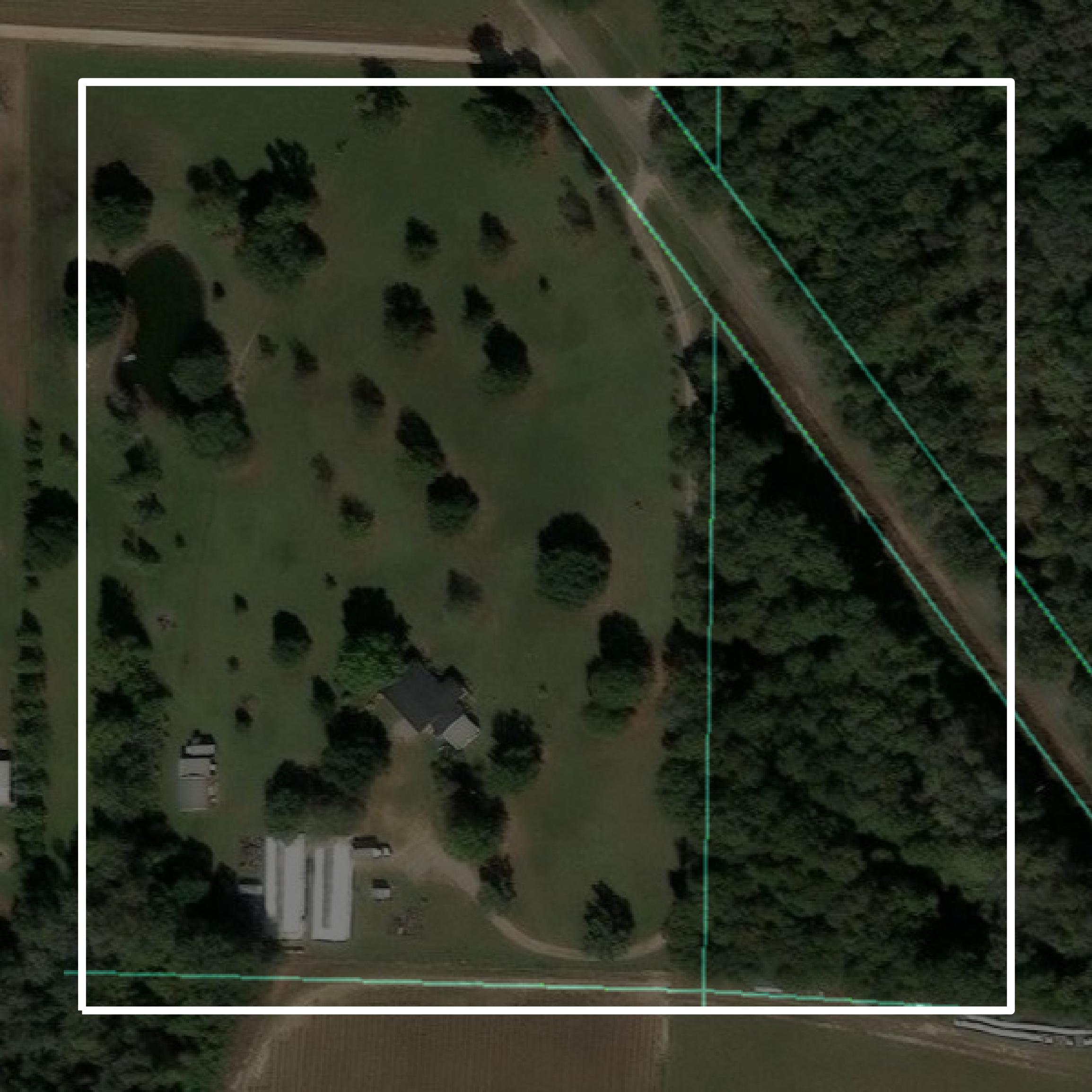 This image shows parcel and building data in Houston County created using GIS data in Equator.