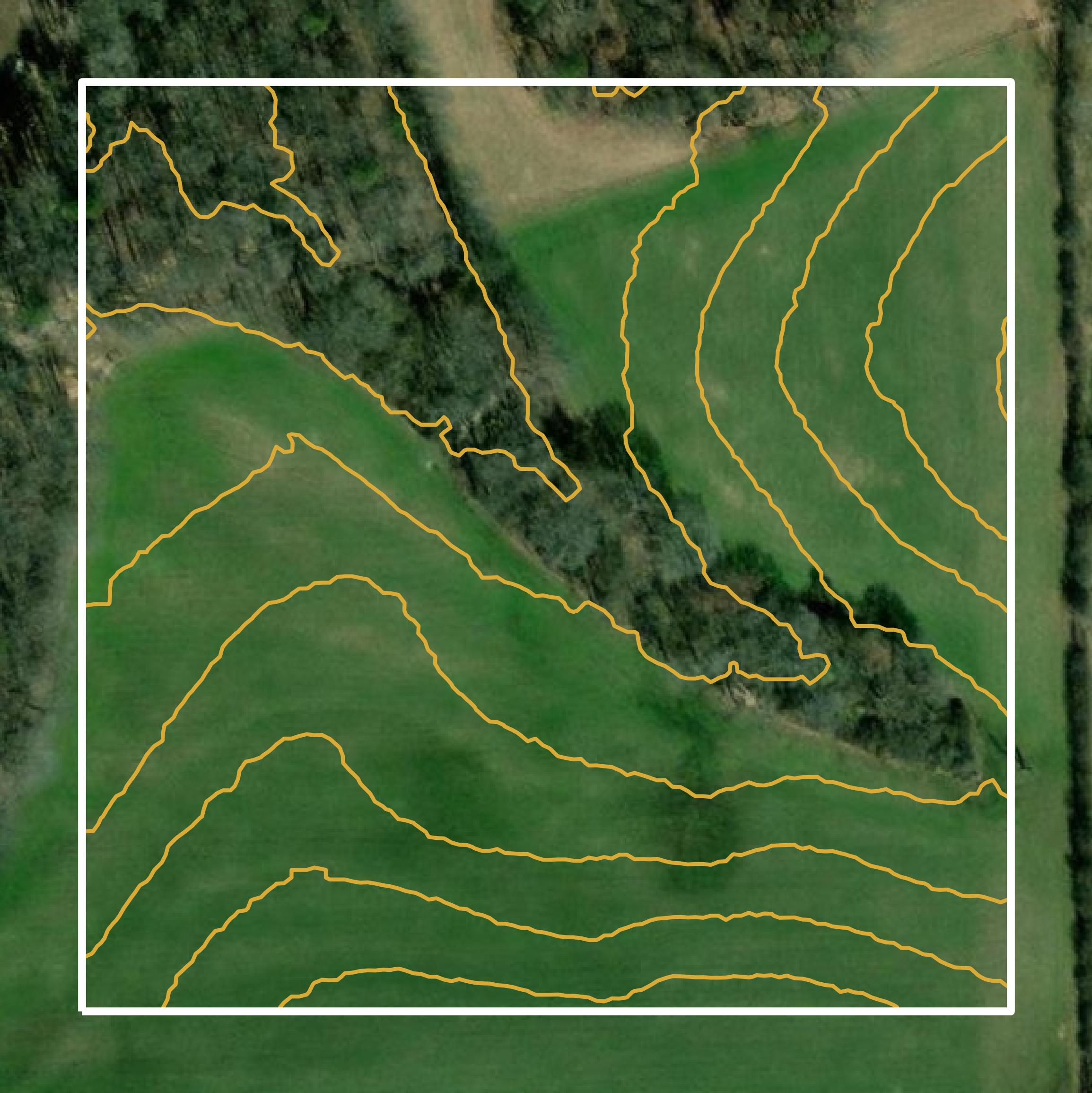 This image shows a contour map in Jackson County created using GIS data in Equator.