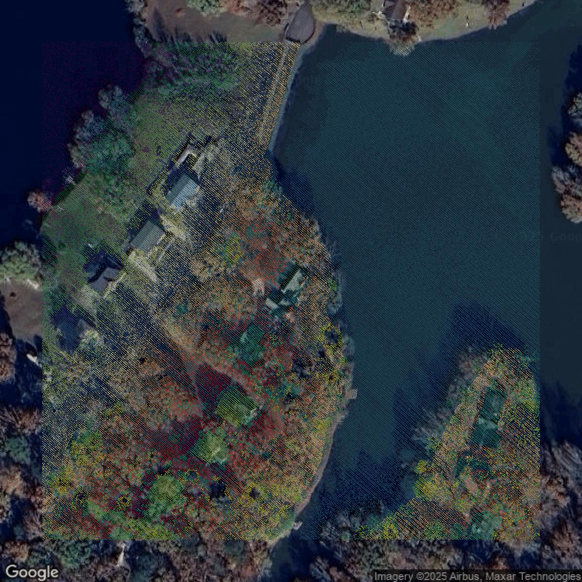 This image shows a LiDAR point cloud in Jefferson County created using GIS data in Equator.