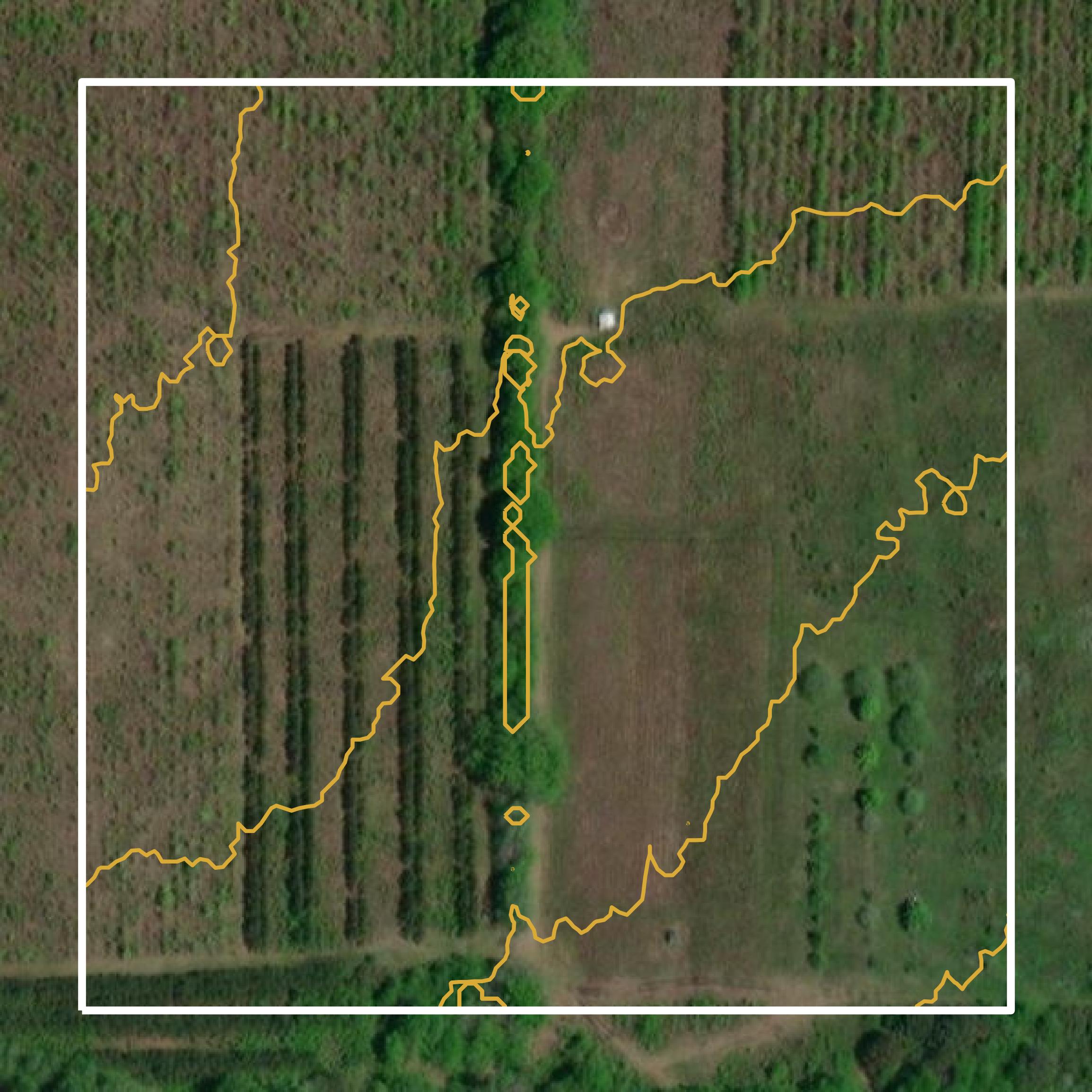 This image shows a contour map in Lamar County created using GIS data in Equator.