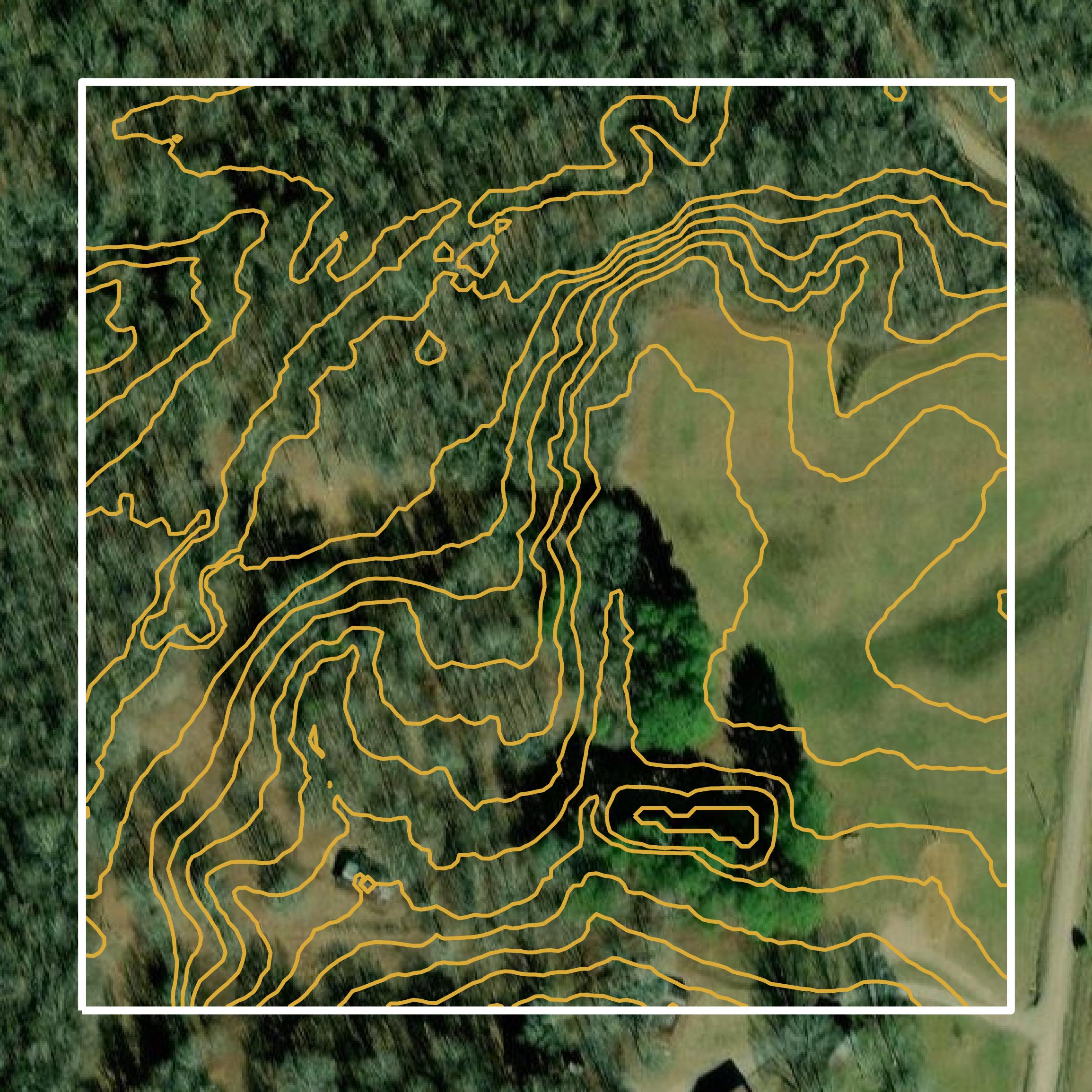 This image shows a contour map in Lawrence County created using GIS data in Equator.