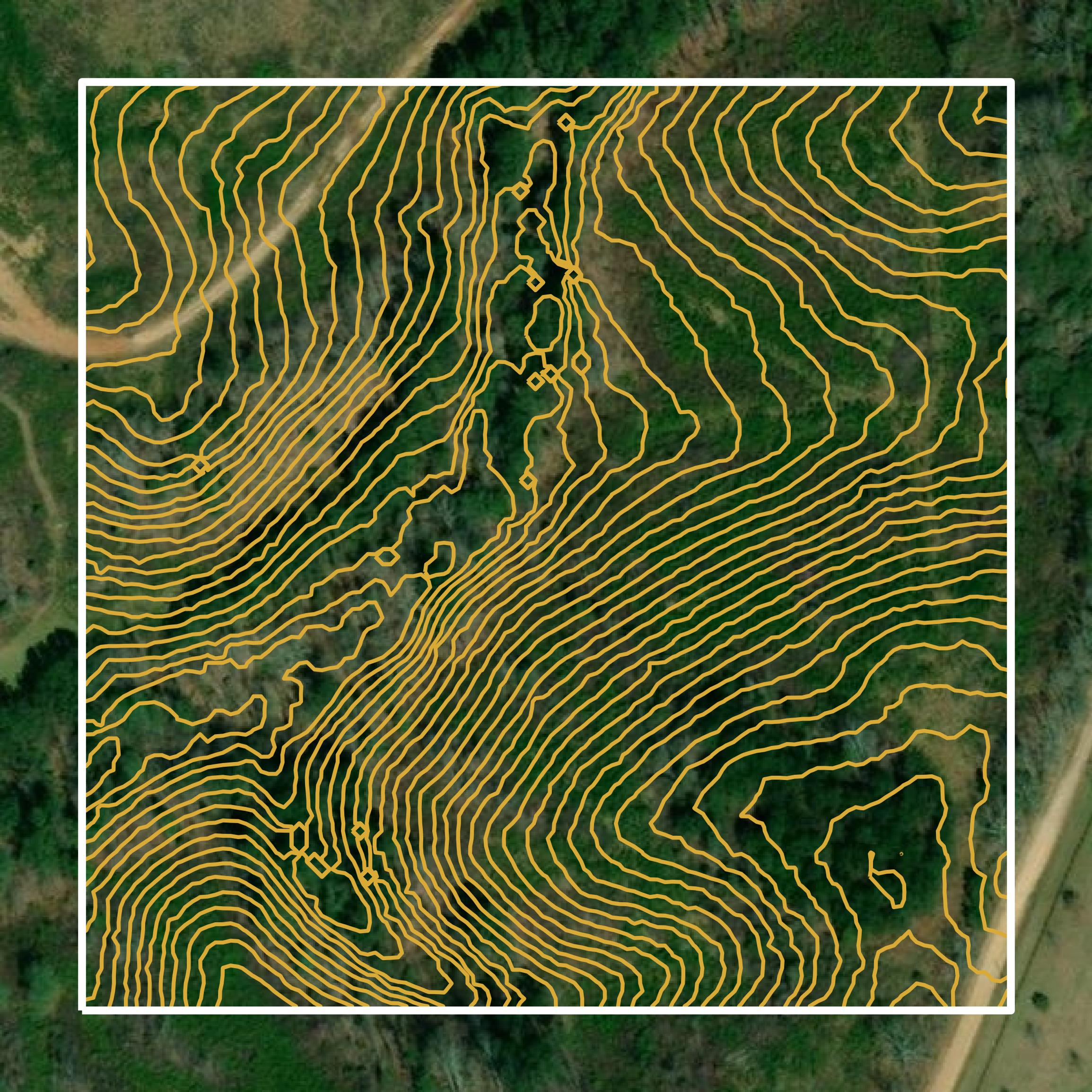 This image shows a contour map in Lee County created using GIS data in Equator.