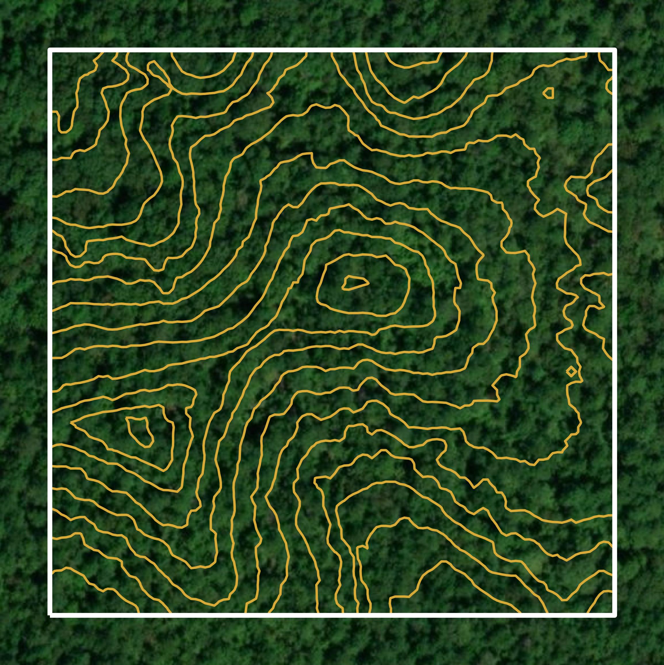 This image shows a contour map in Lowndes County created using GIS data in Equator.