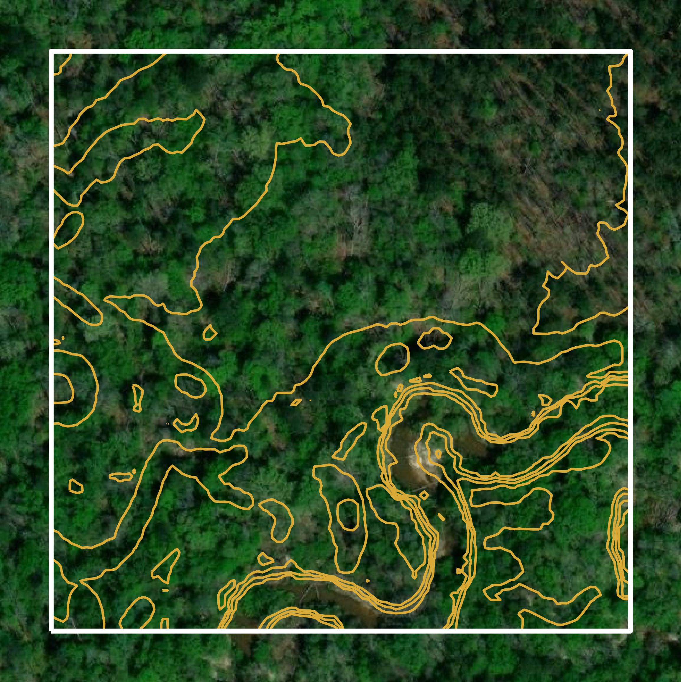 This image shows a contour map in Marengo County created using GIS data in Equator.
