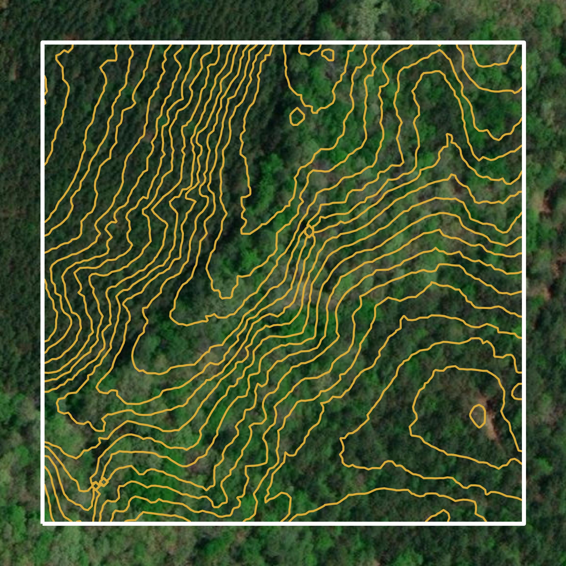 This image shows a contour map in Marion County created using GIS data in Equator.