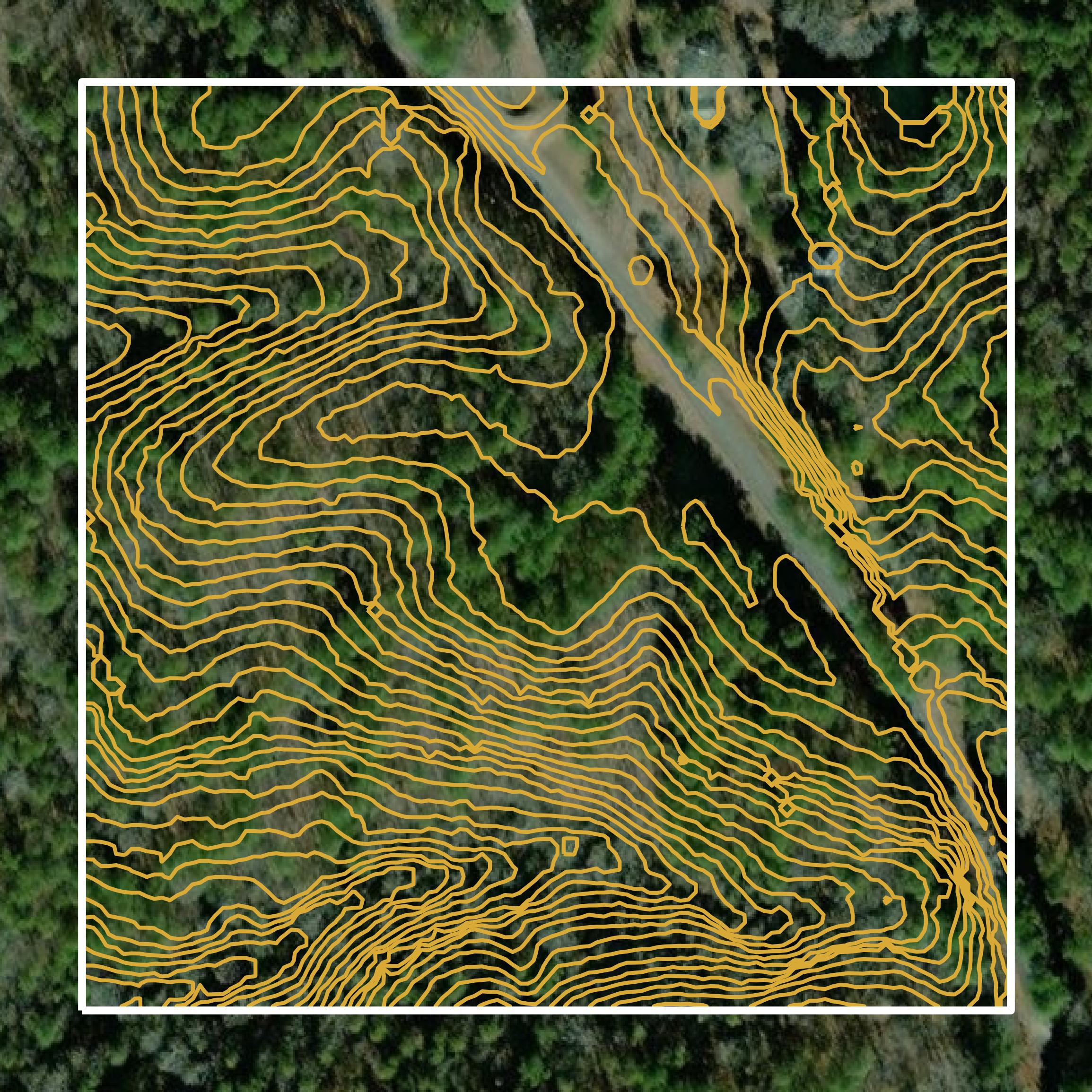 This image shows a contour map in Marion County created using GIS data in Equator.