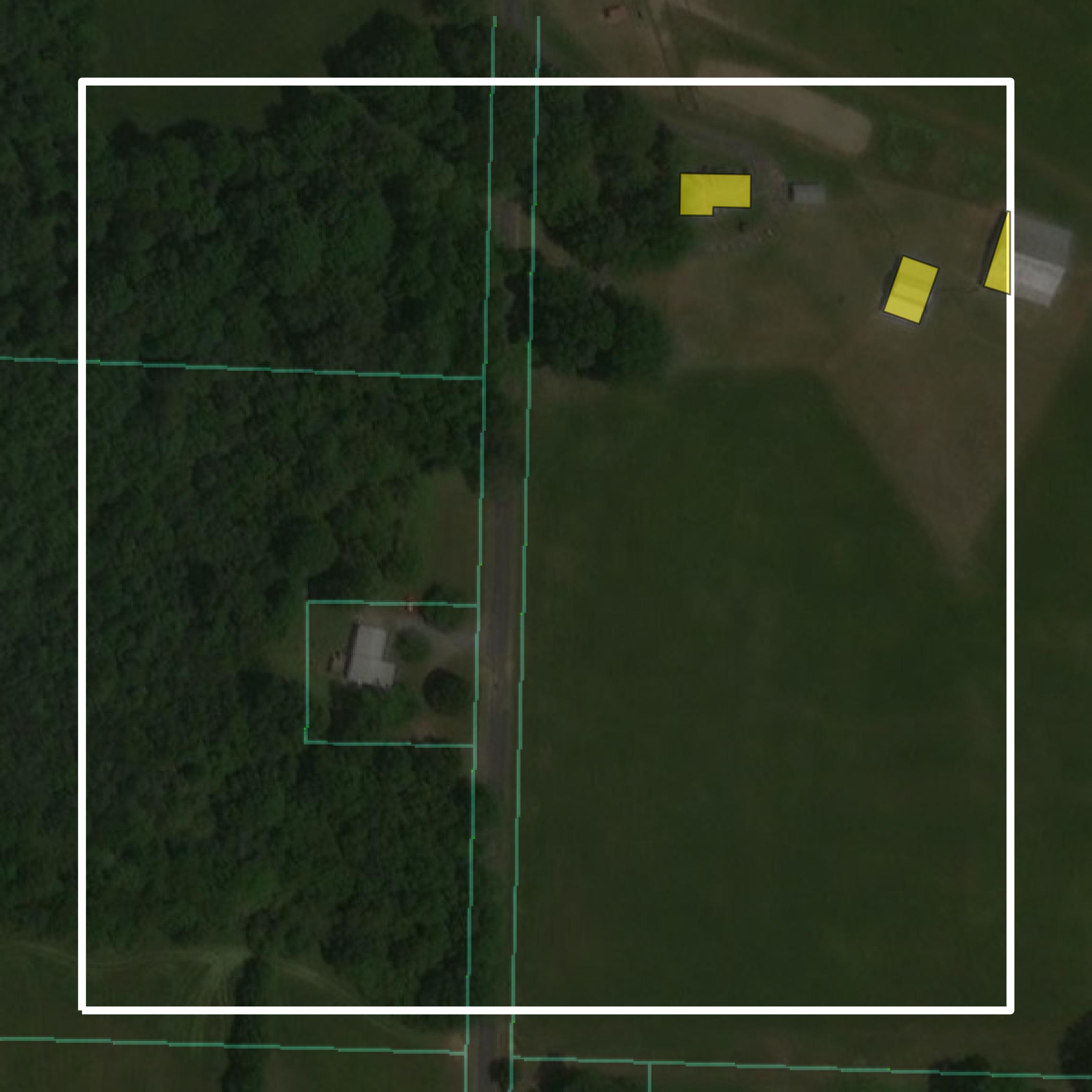 This image shows parcel and building data in Marshall County created using GIS data in Equator.