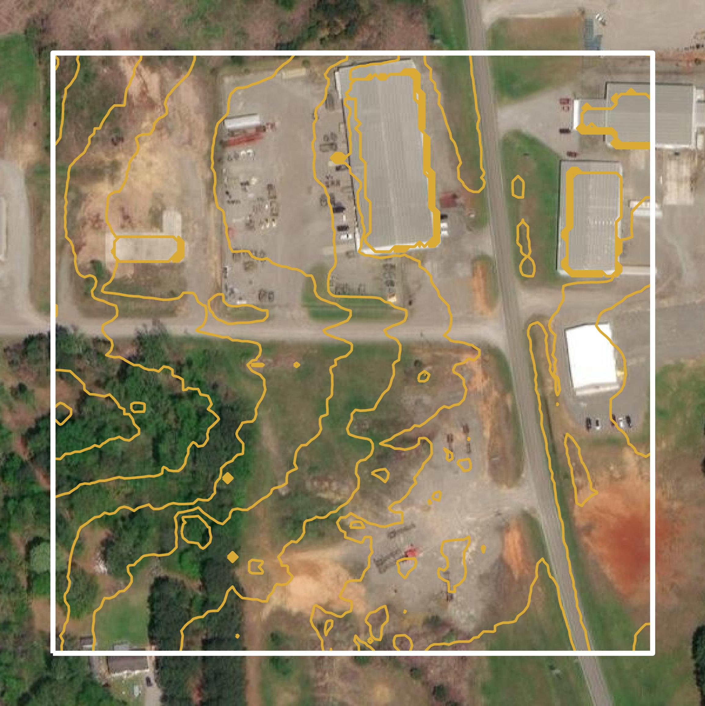 This image shows a contour map in Morgan County created using GIS data in Equator.