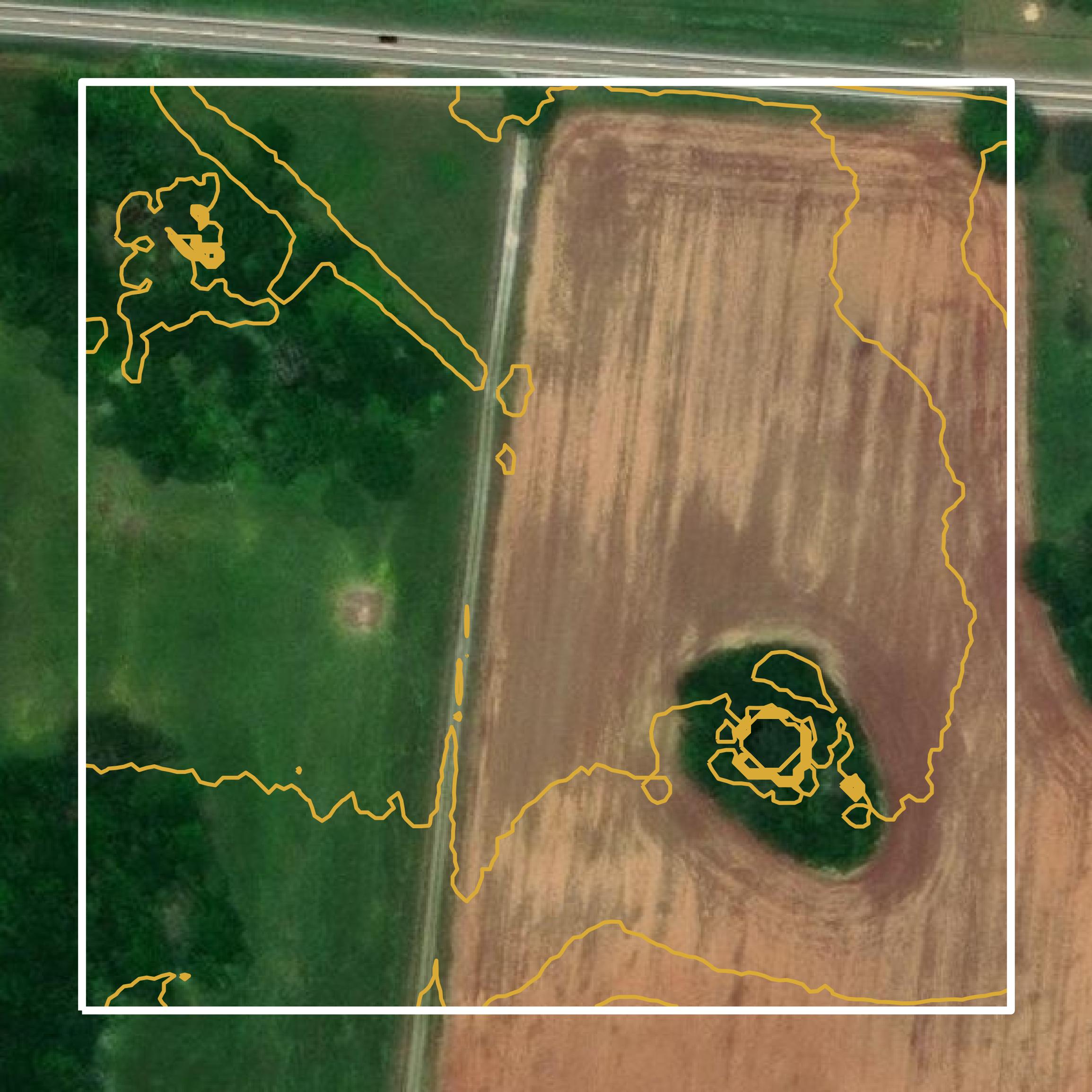This image shows a contour map in Morgan County created using GIS data in Equator.