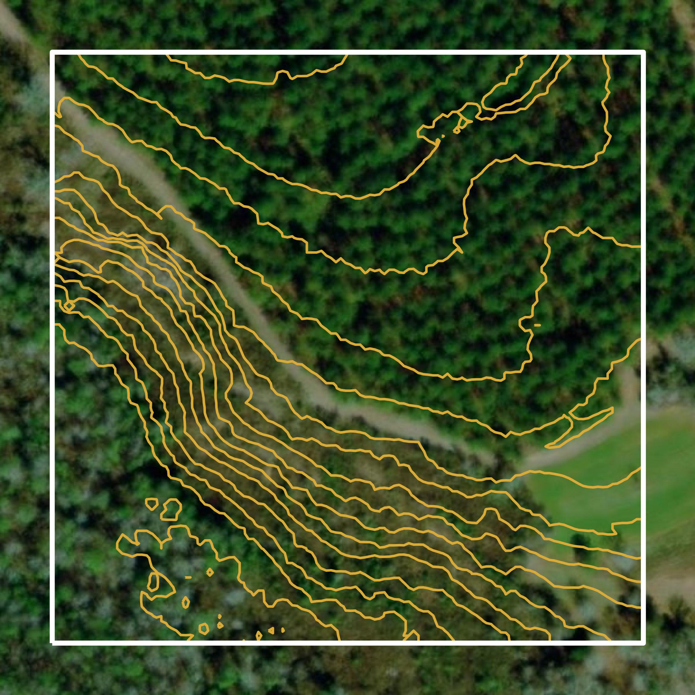 This image shows a contour map in Pike County created using GIS data in Equator.