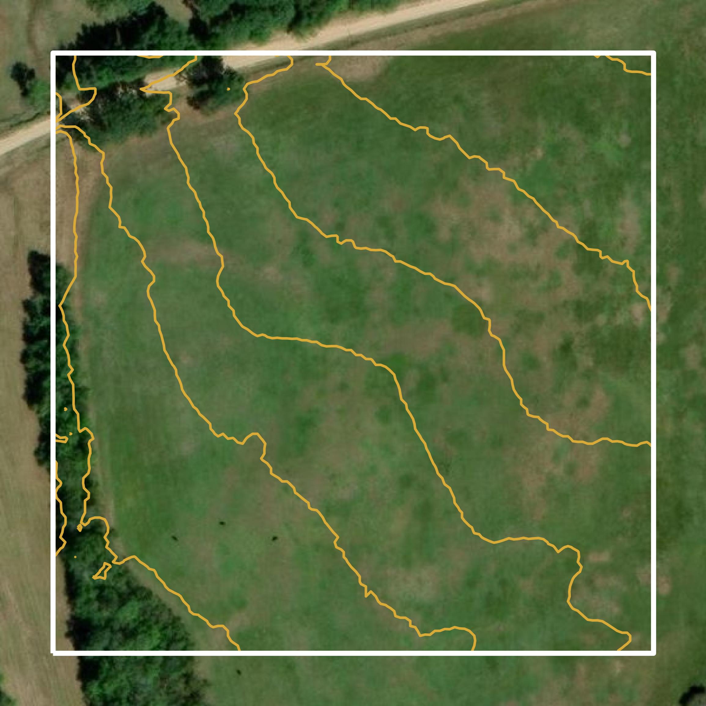 This image shows a contour map in Sumter County created using GIS data in Equator.