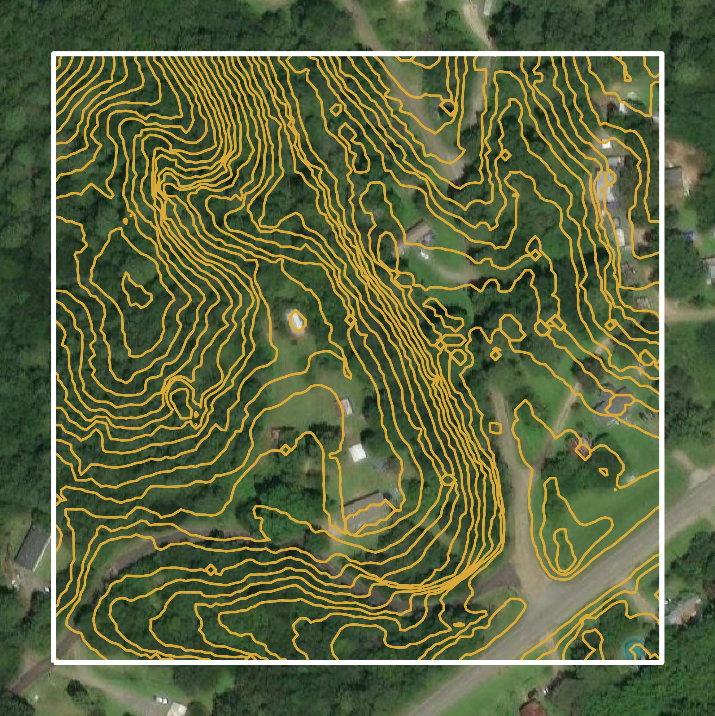 This image shows a contour map in Walker County created using GIS data in Equator.