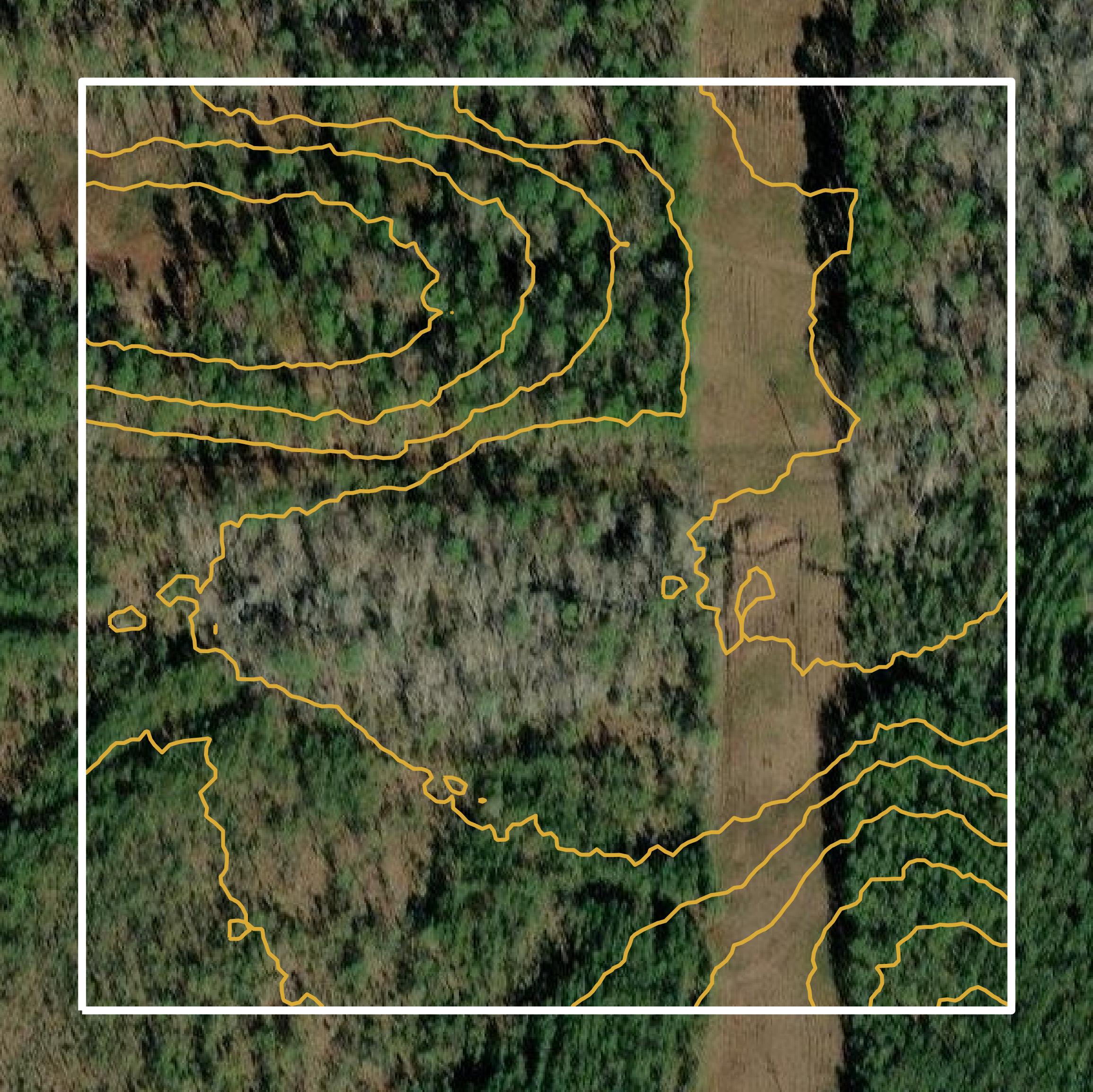 This image shows a contour map in Washington County created using GIS data in Equator.