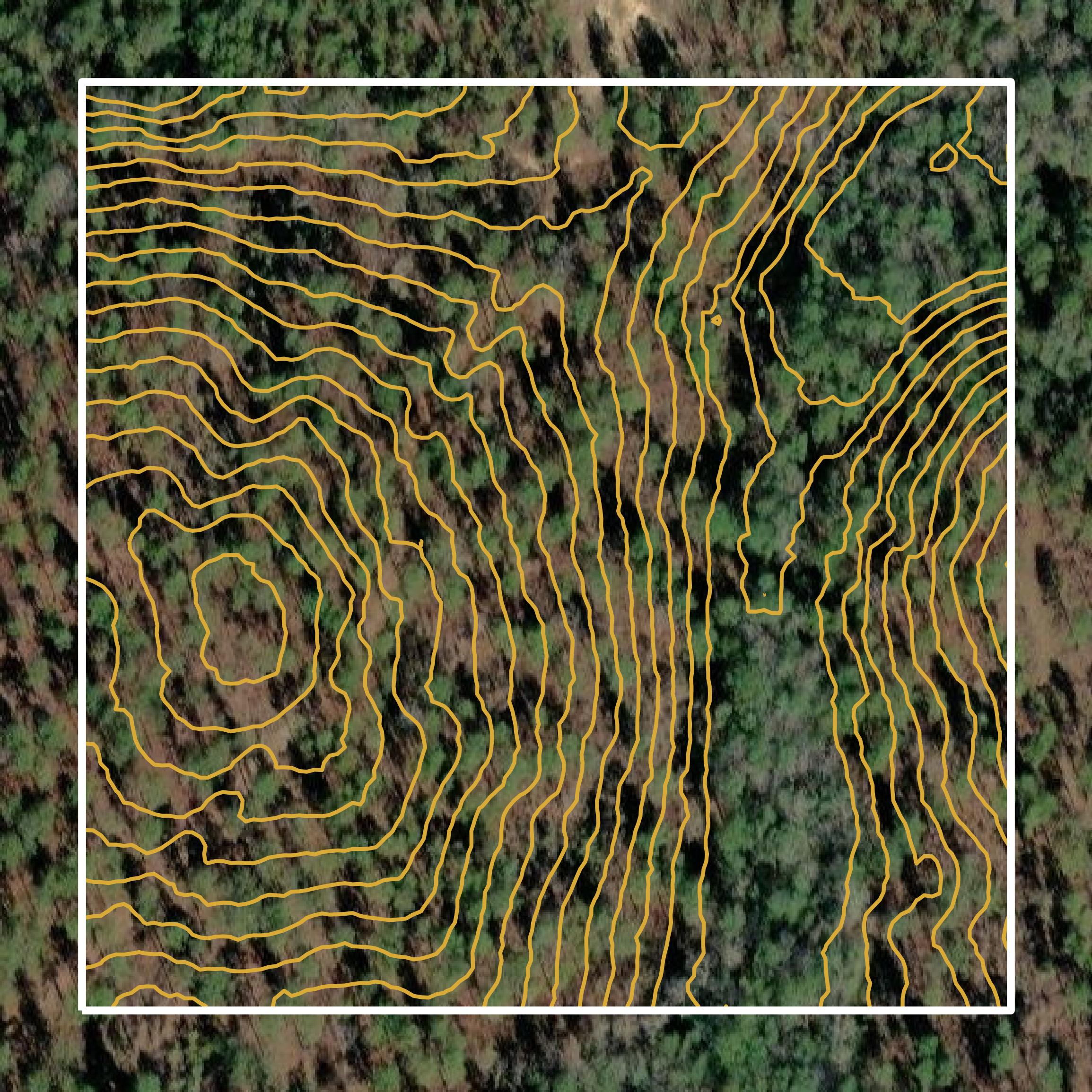This image shows a contour map in Washington County created using GIS data in Equator.