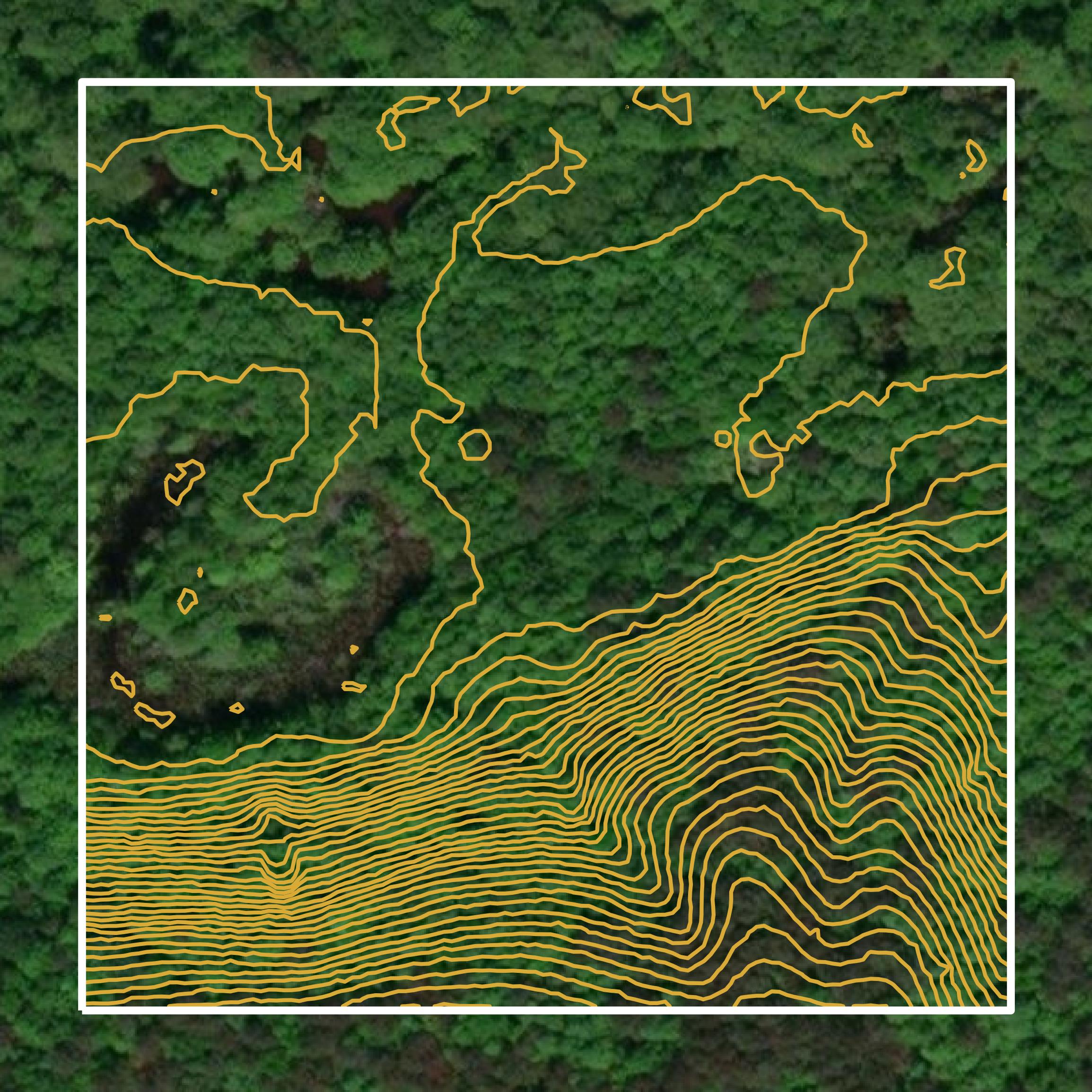 This image shows a contour map in Winston County created using GIS data in Equator.