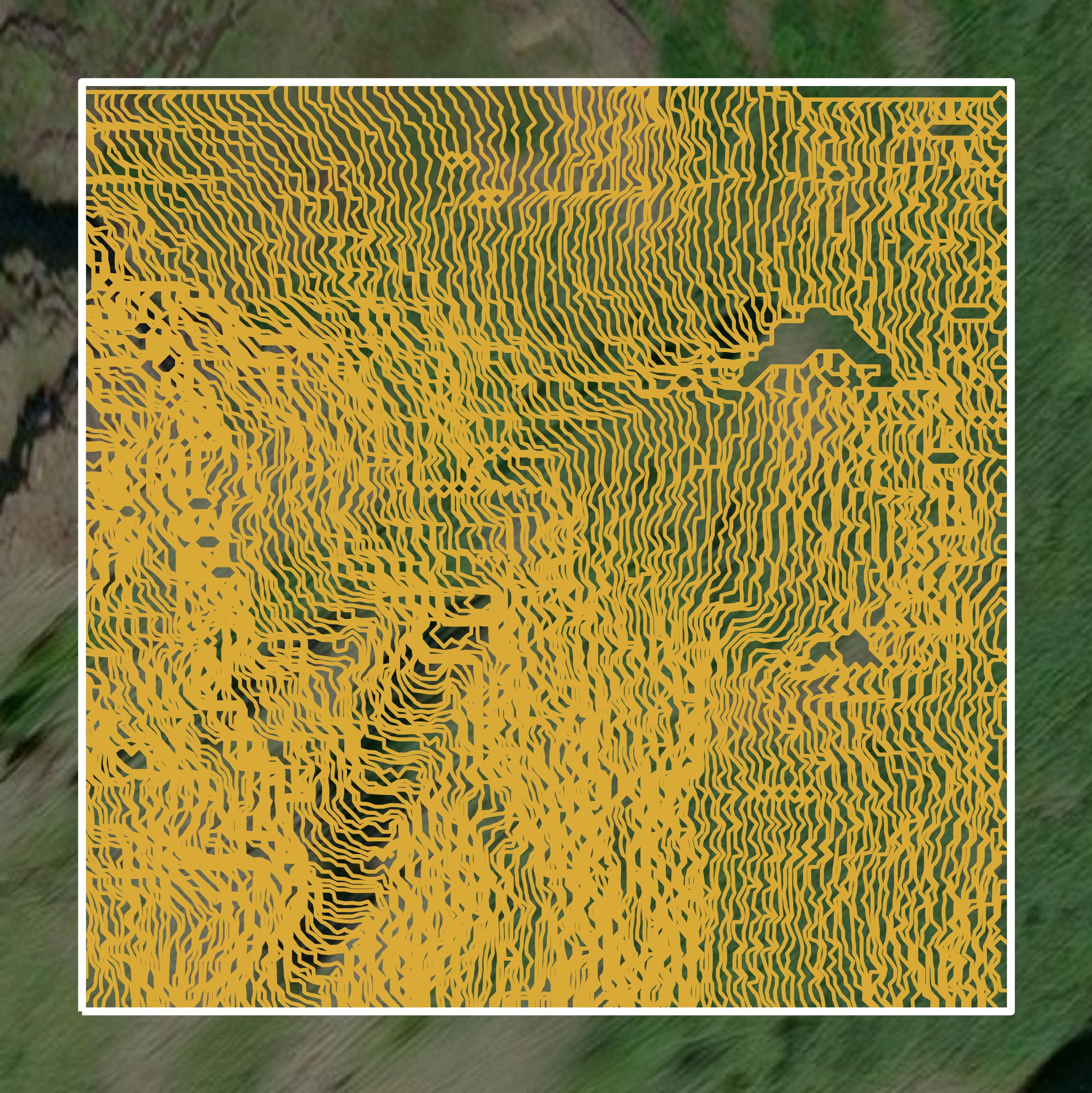 This image shows a contour map in Anchorage Municipality created using GIS data in Equator.