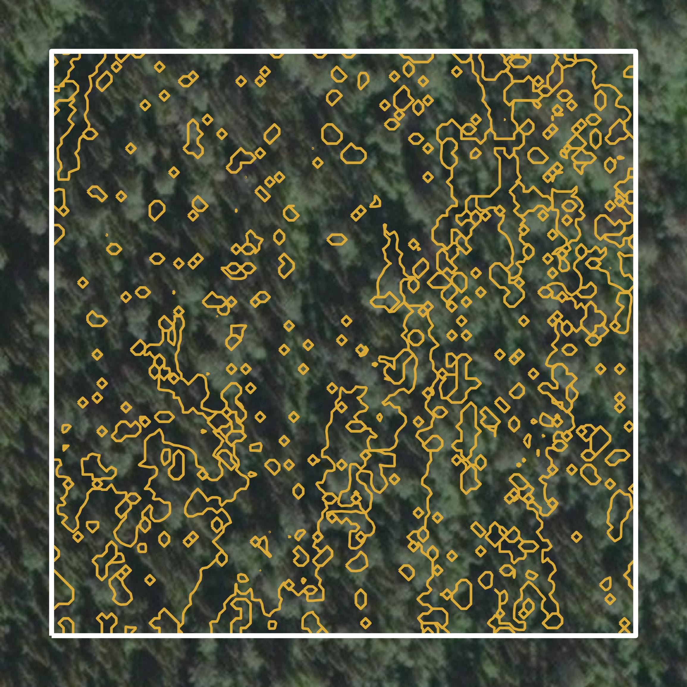 This image shows a contour map in Denali Borough created using GIS data in Equator.
