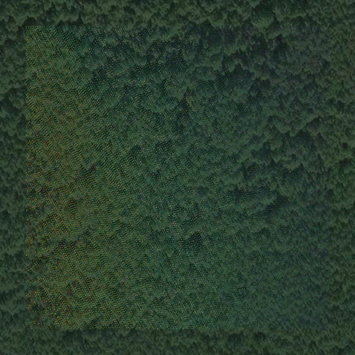 This image shows a LiDAR point cloud in Fairbanks North Star Borough created using GIS data in Equator.