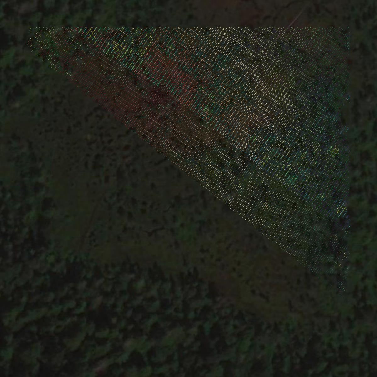 This image shows a LiDAR point cloud in Juneau City and Borough created using GIS data in Equator.