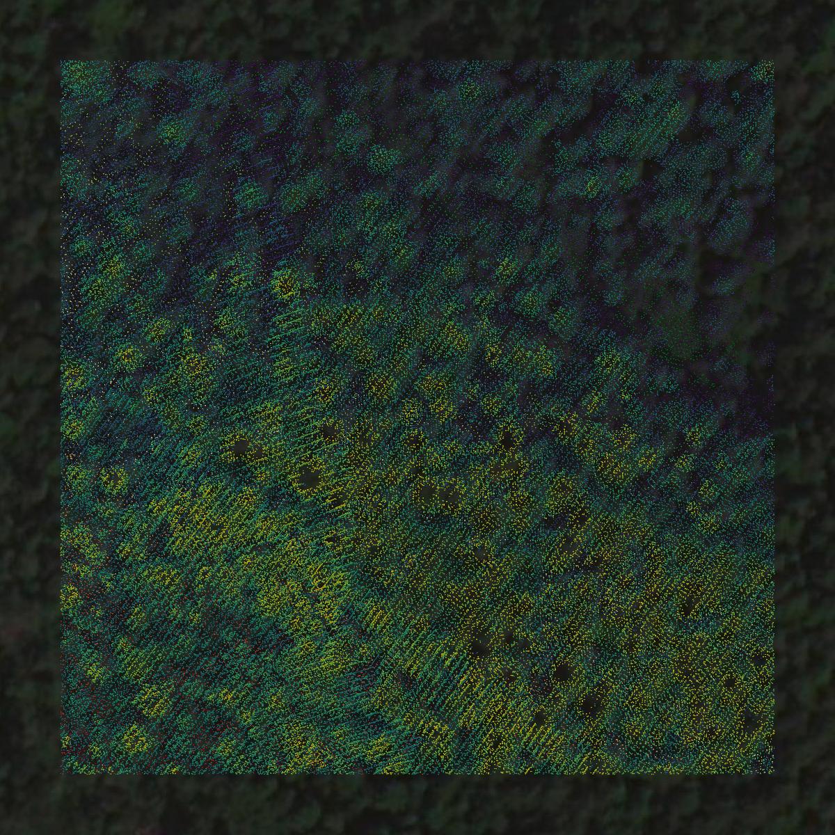 This image shows a LiDAR point cloud in Juneau City and Borough created using GIS data in Equator.