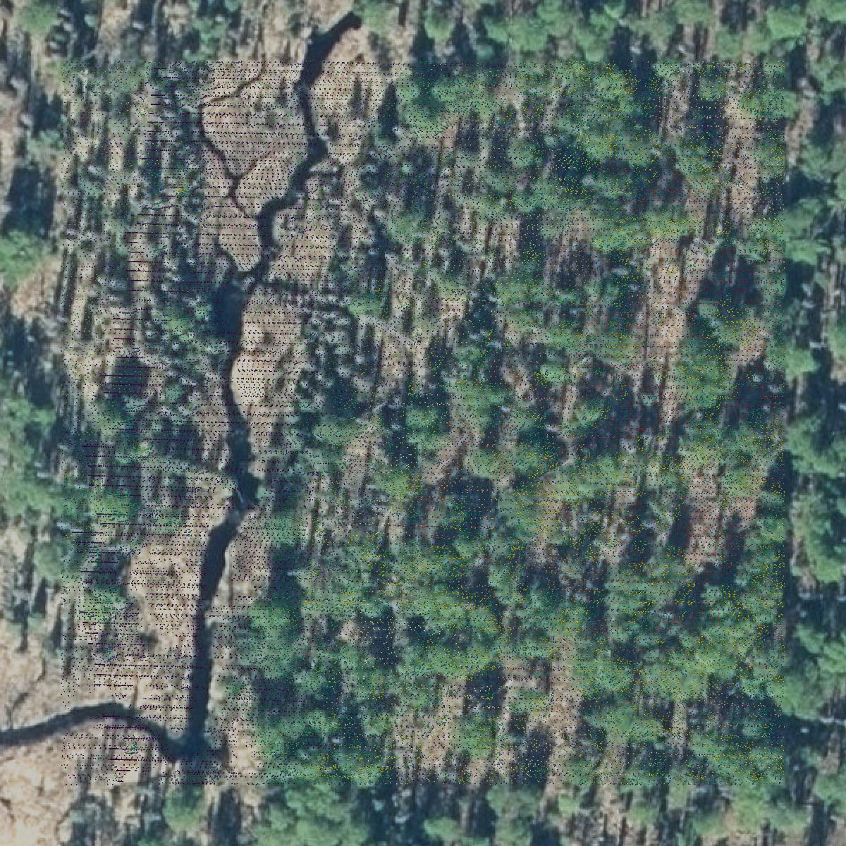 This image shows a LiDAR point cloud in Matanuska-Susitna Borough created using GIS data in Equator.