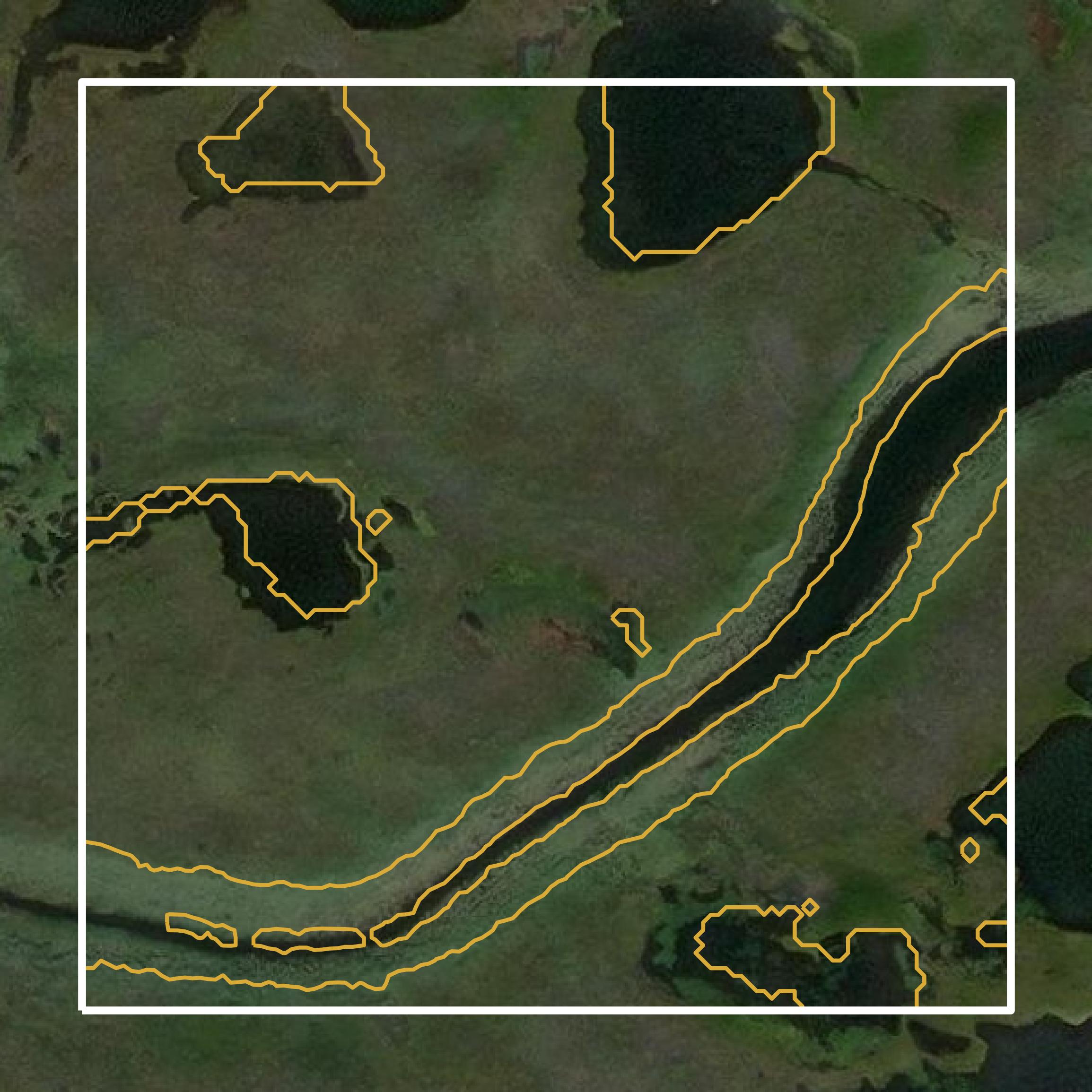 This image shows a contour map in Nome Census Area created using GIS data in Equator.